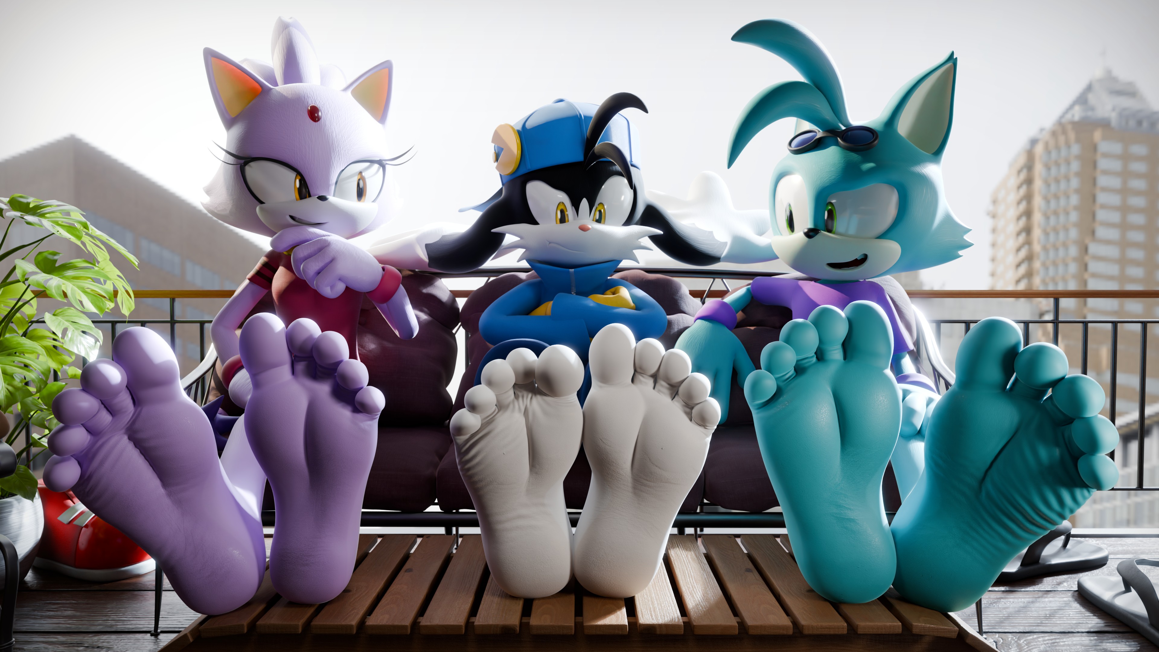 [3D] Cat Comparison - By @feetymcfoot on Itaku