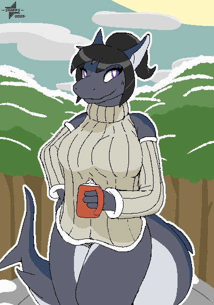 [gift] 2025 Holiday Doodle for krytalking@FurAffinity - By @snapps on Itaku