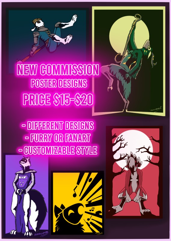 Poster Commission art - By @monocromo on Itaku