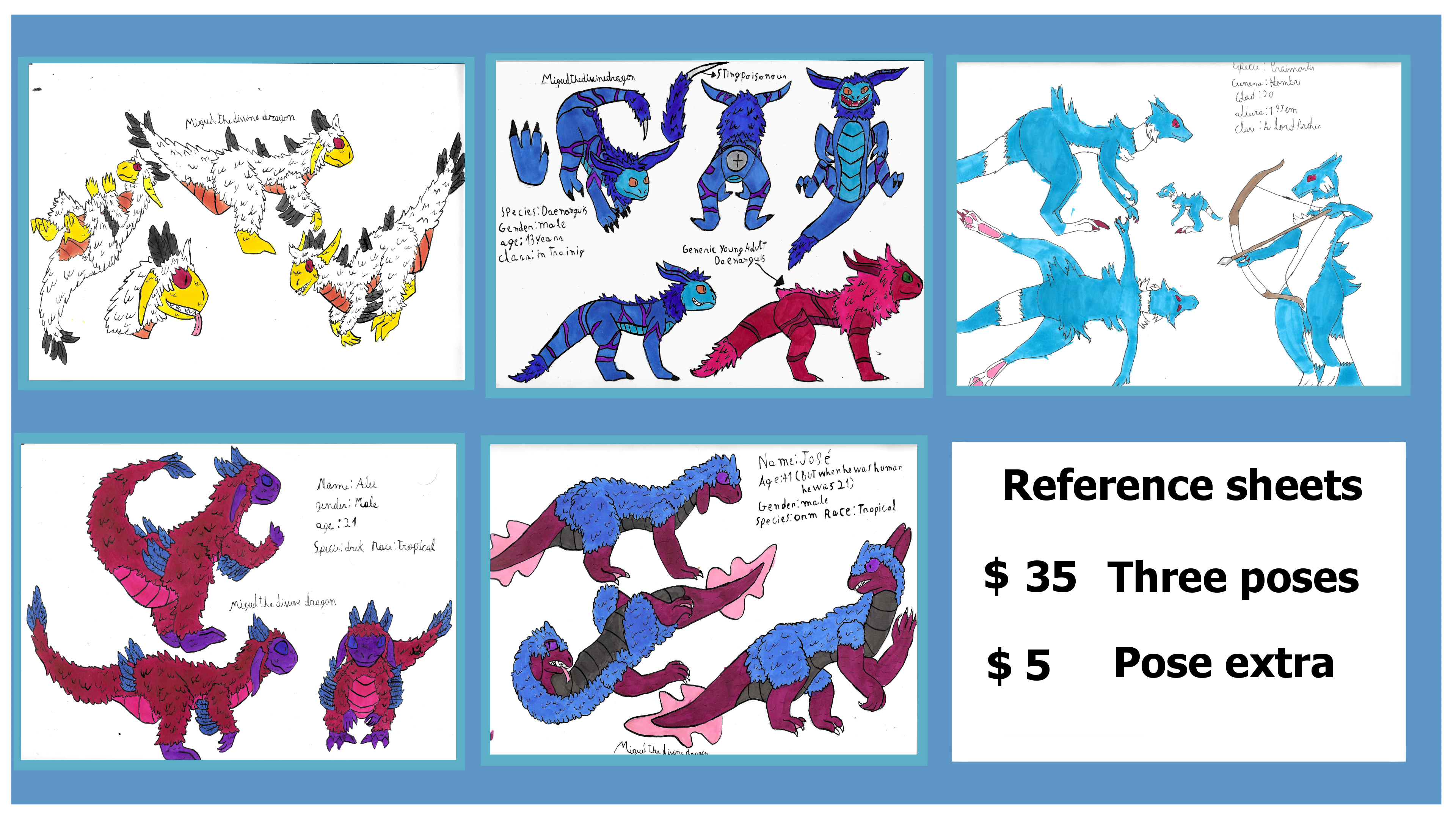 Commisions sheef reference sheets - By @miguel_the_divine_dragon on Itaku