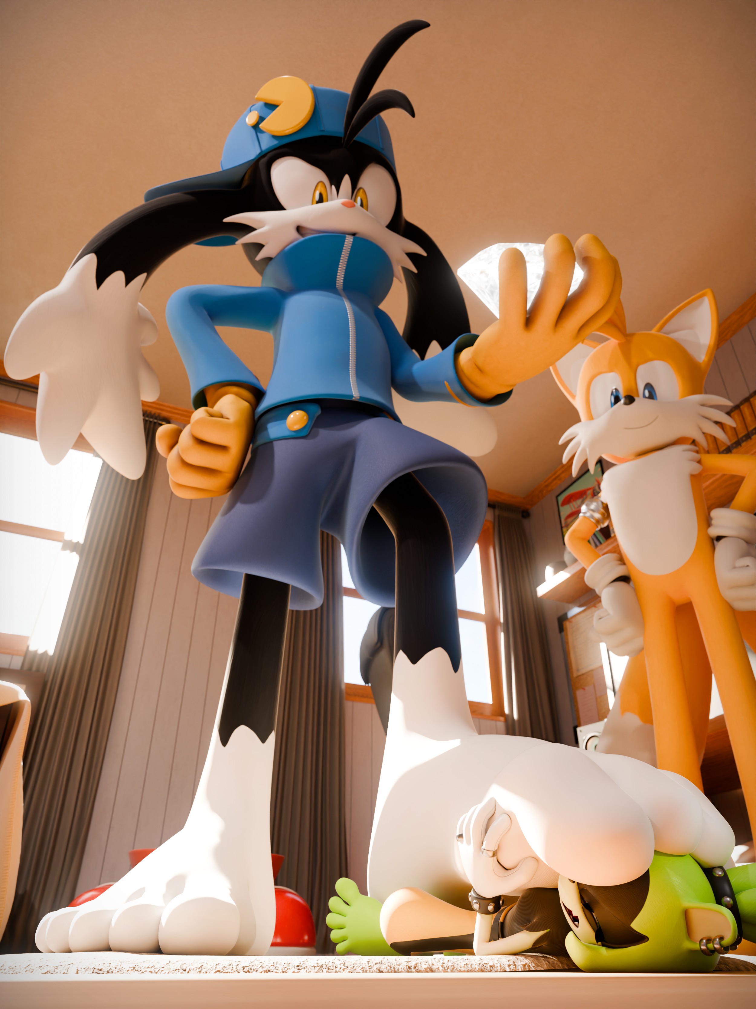 [3D] Bully catching - By @feetymcfoot on Itaku
