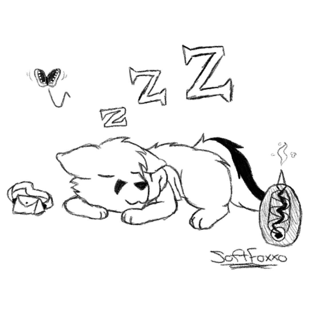 Commission Sketch - Rest and Relaxation - By @astonedfox on Itaku