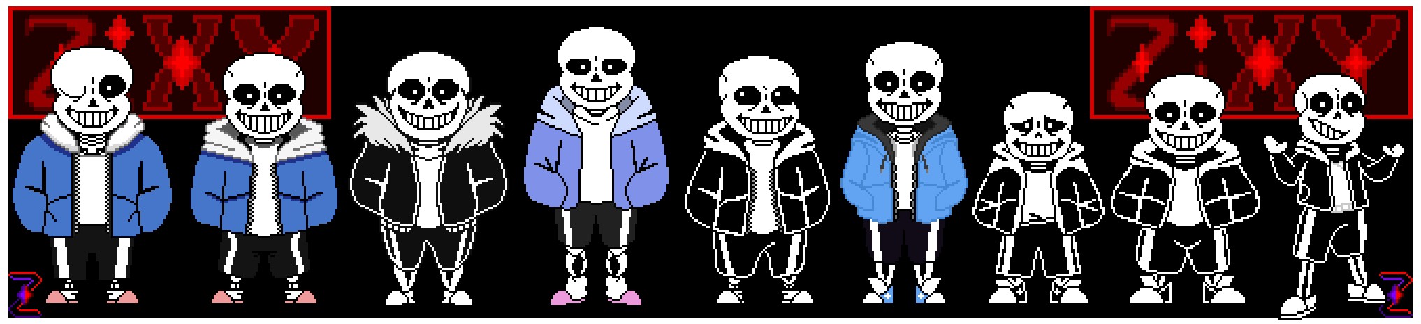 Every Sans sprite i've made. (mostly) - By @zixy on Itaku