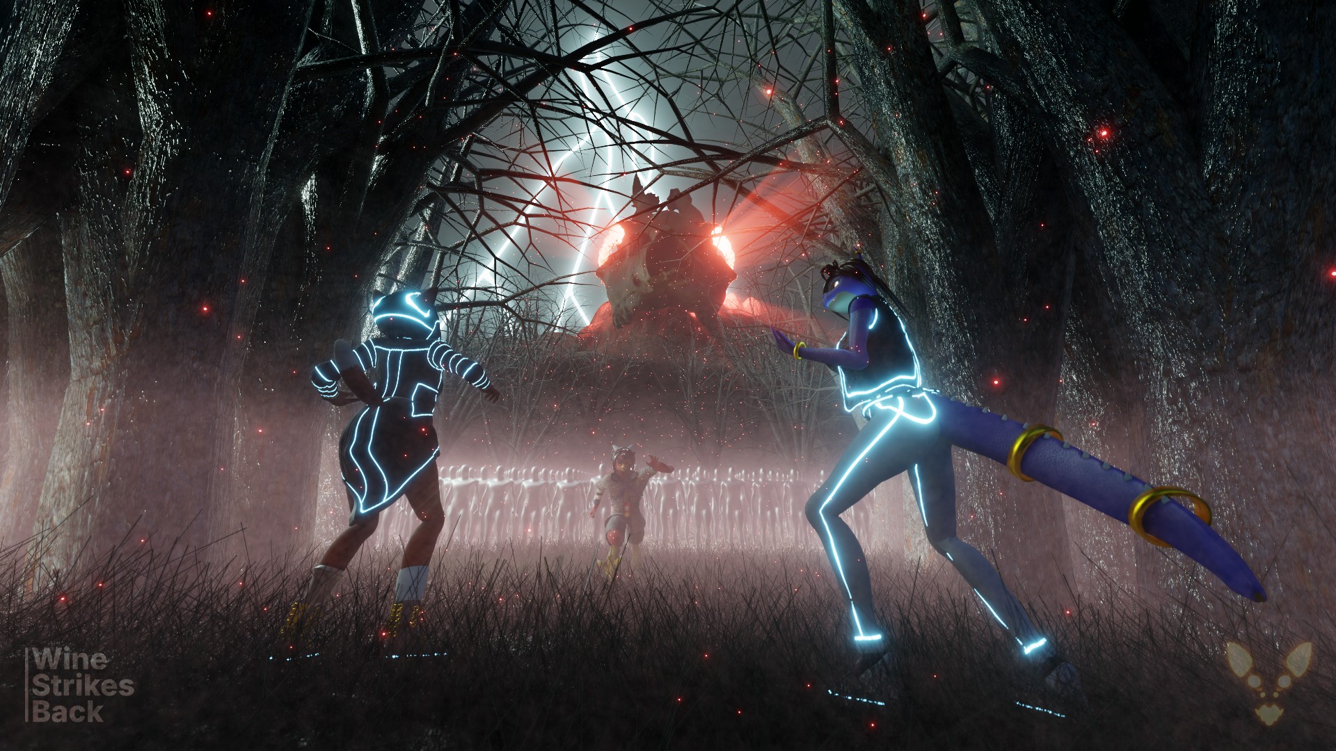 Night, trees, fog, thunder, grass By winestrikesback on Itaku