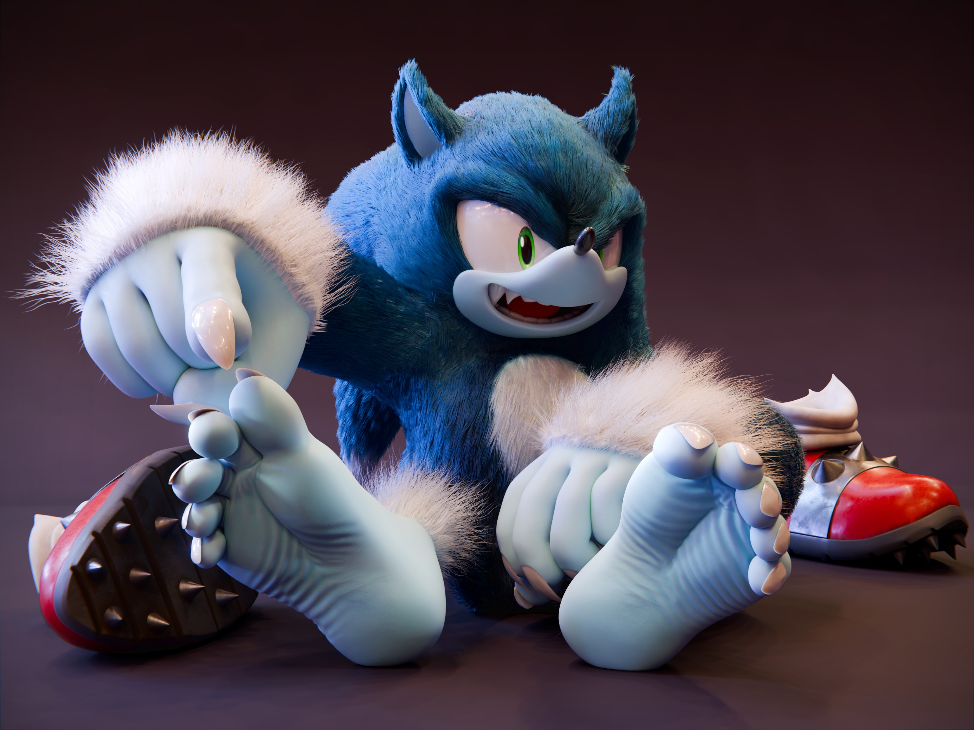 [3D] The Werehog's Showoff - By @feetymcfoot on Itaku