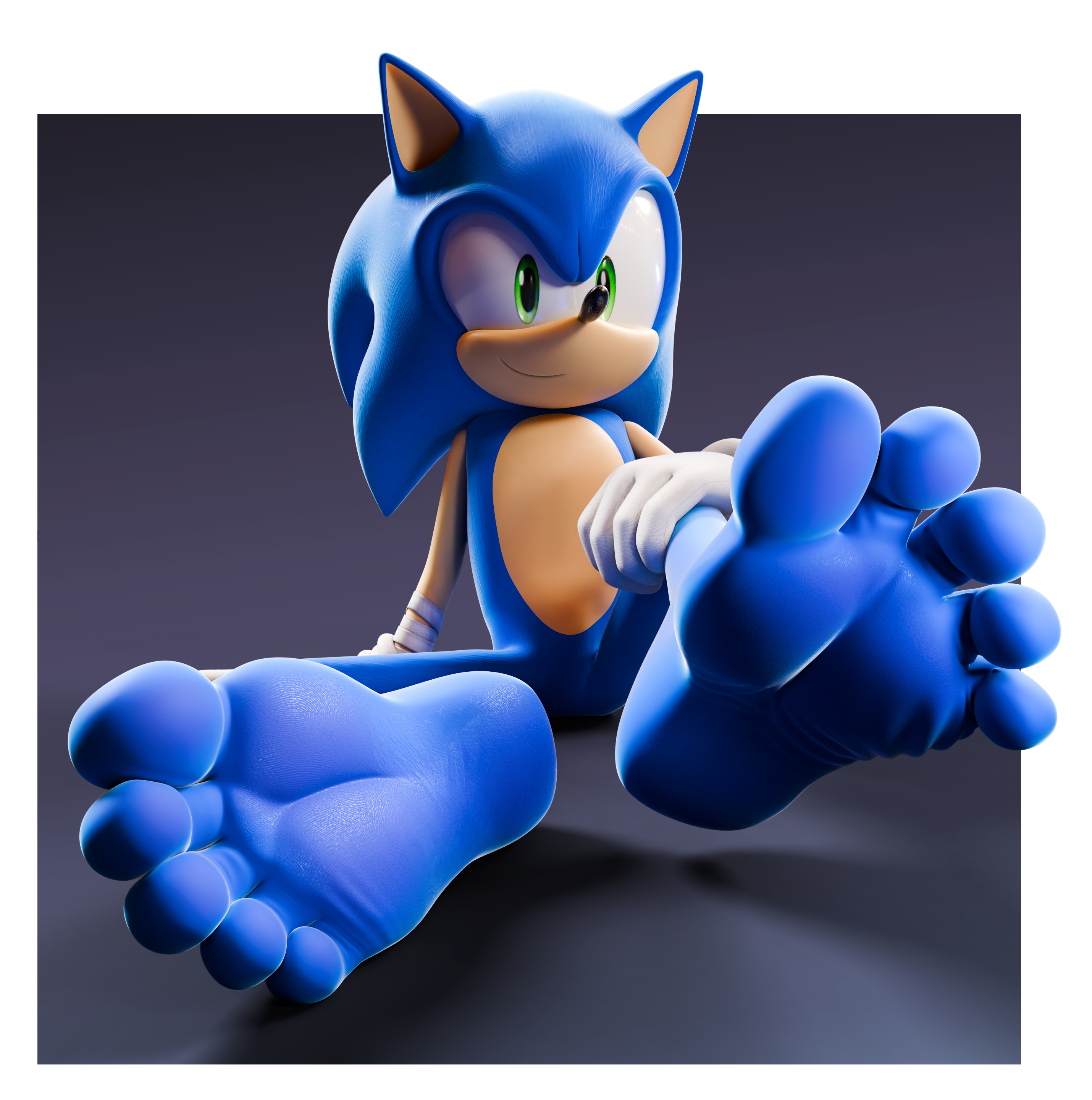 [3D] Sonic's Show-off - By @feetymcfoot on Itaku