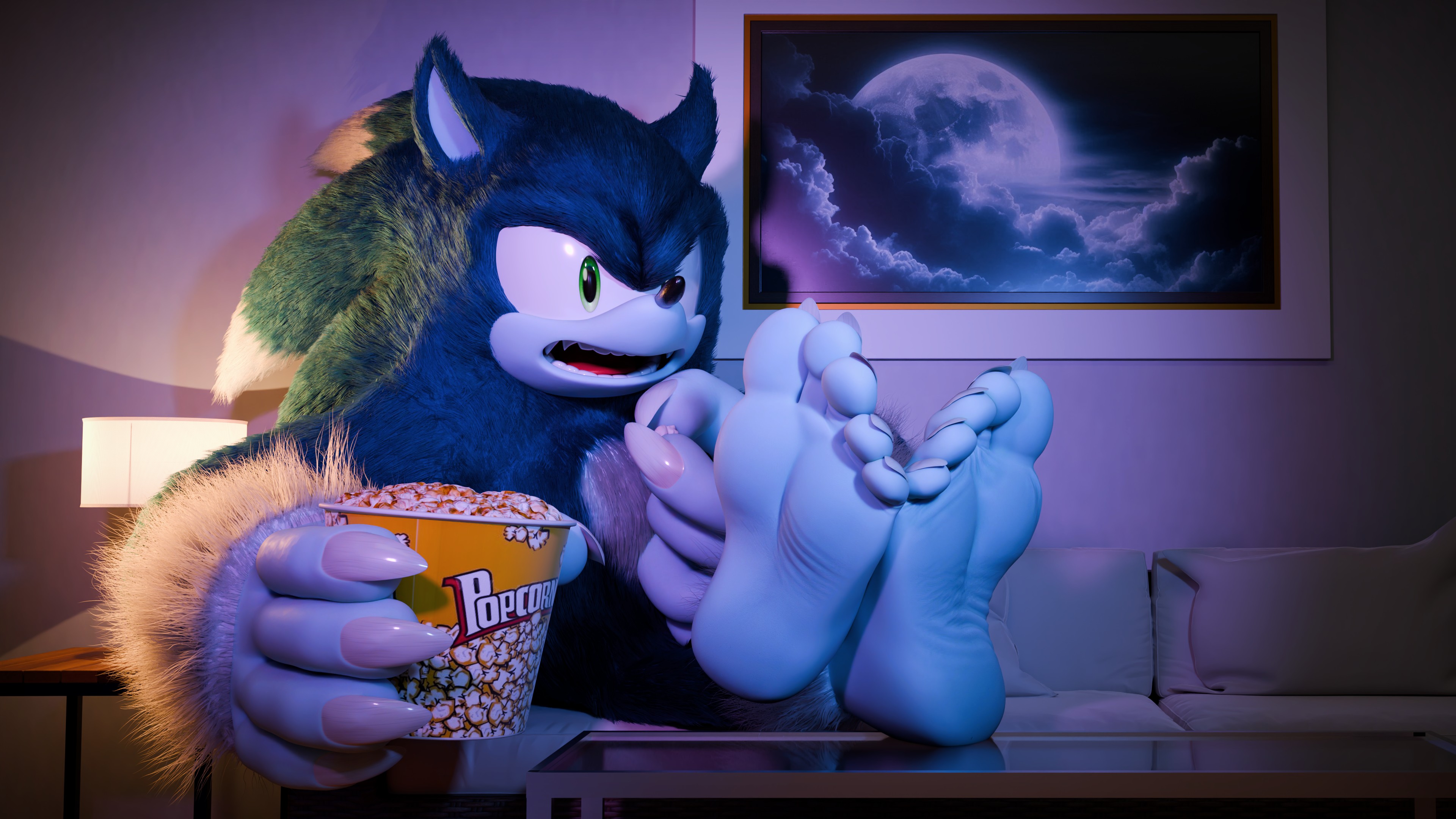 [3D] The Movie Night Of The Werehog - By @feetymcfoot on Itaku