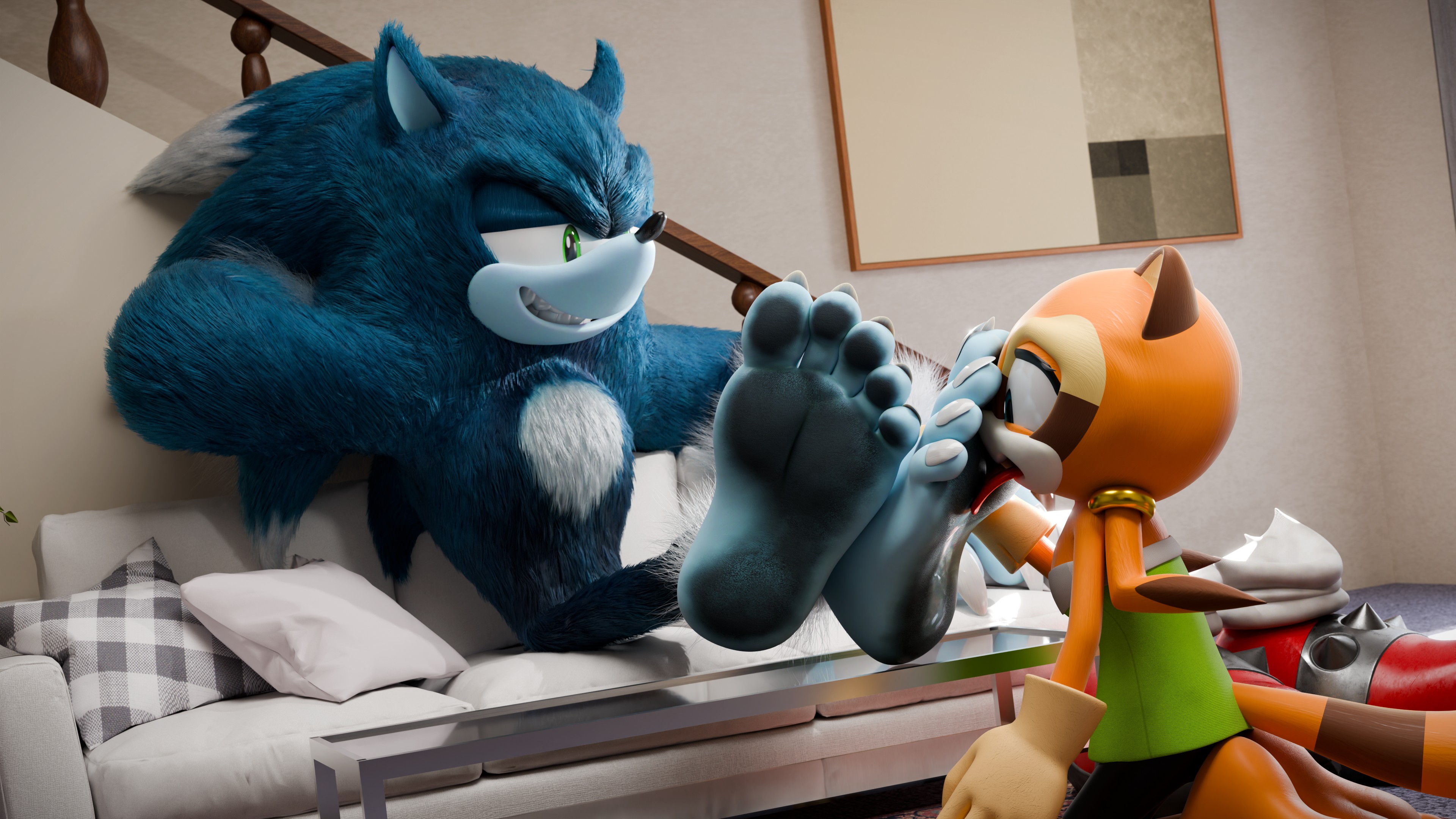 [3D] Werehog Worship 1 - By @feetymcfoot on Itaku