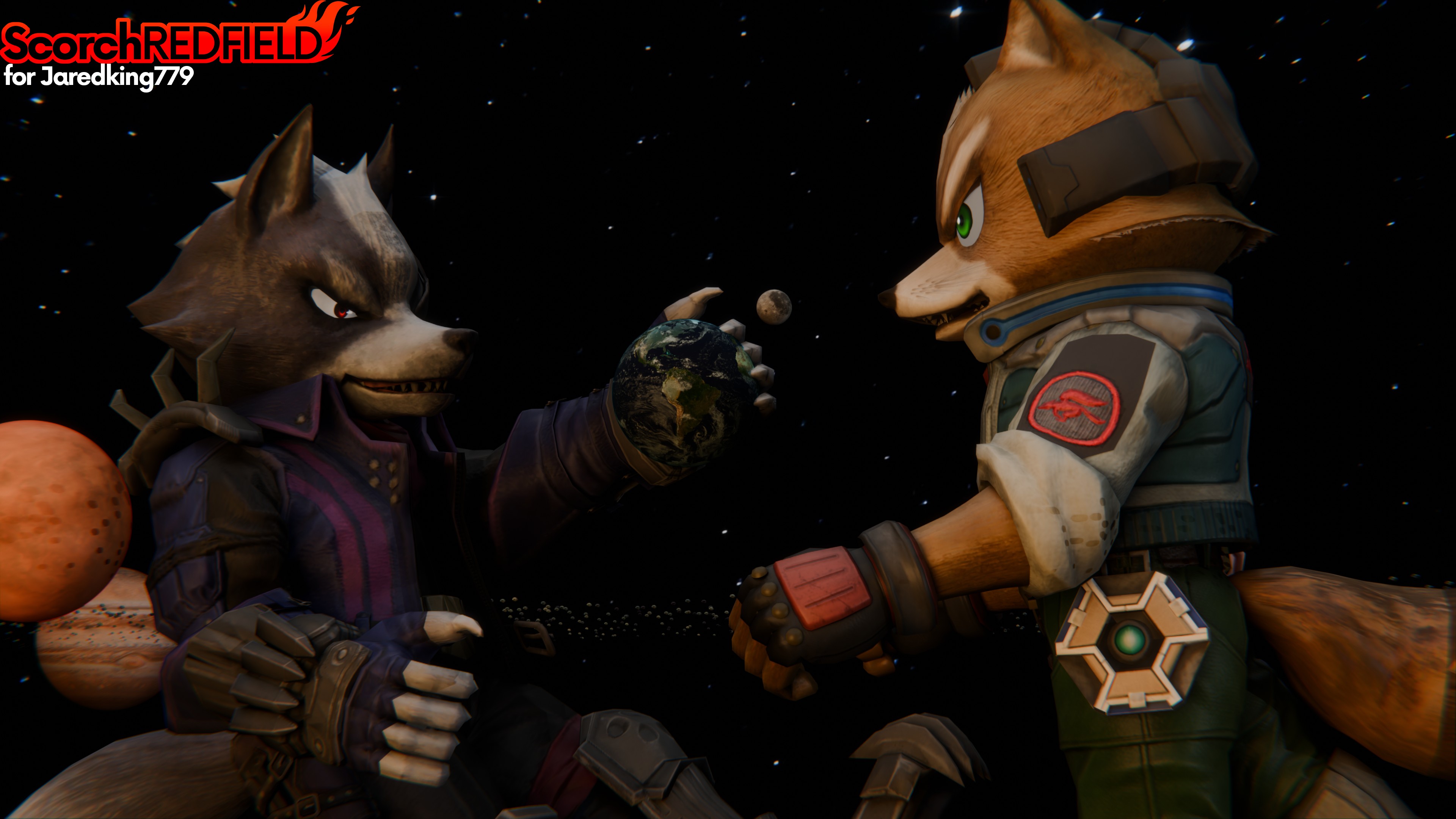 Fox vs Wolf: The Battle for Earth! - By @scorchredfield on Itaku
