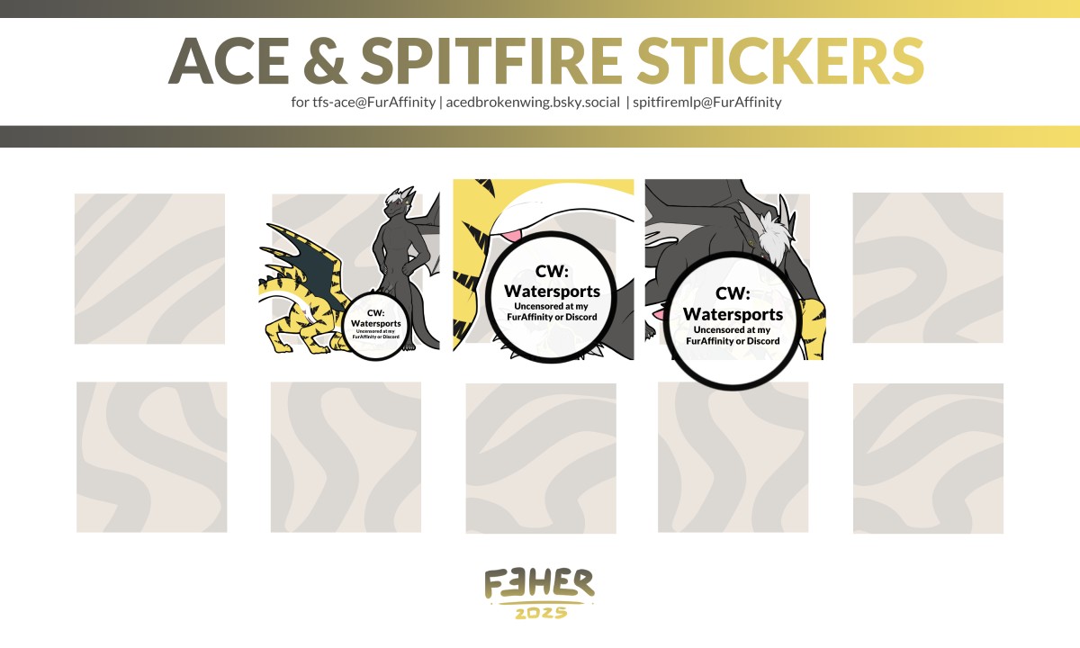 Ace & Spitfire Stickers (watersports) - By @feher on Itaku