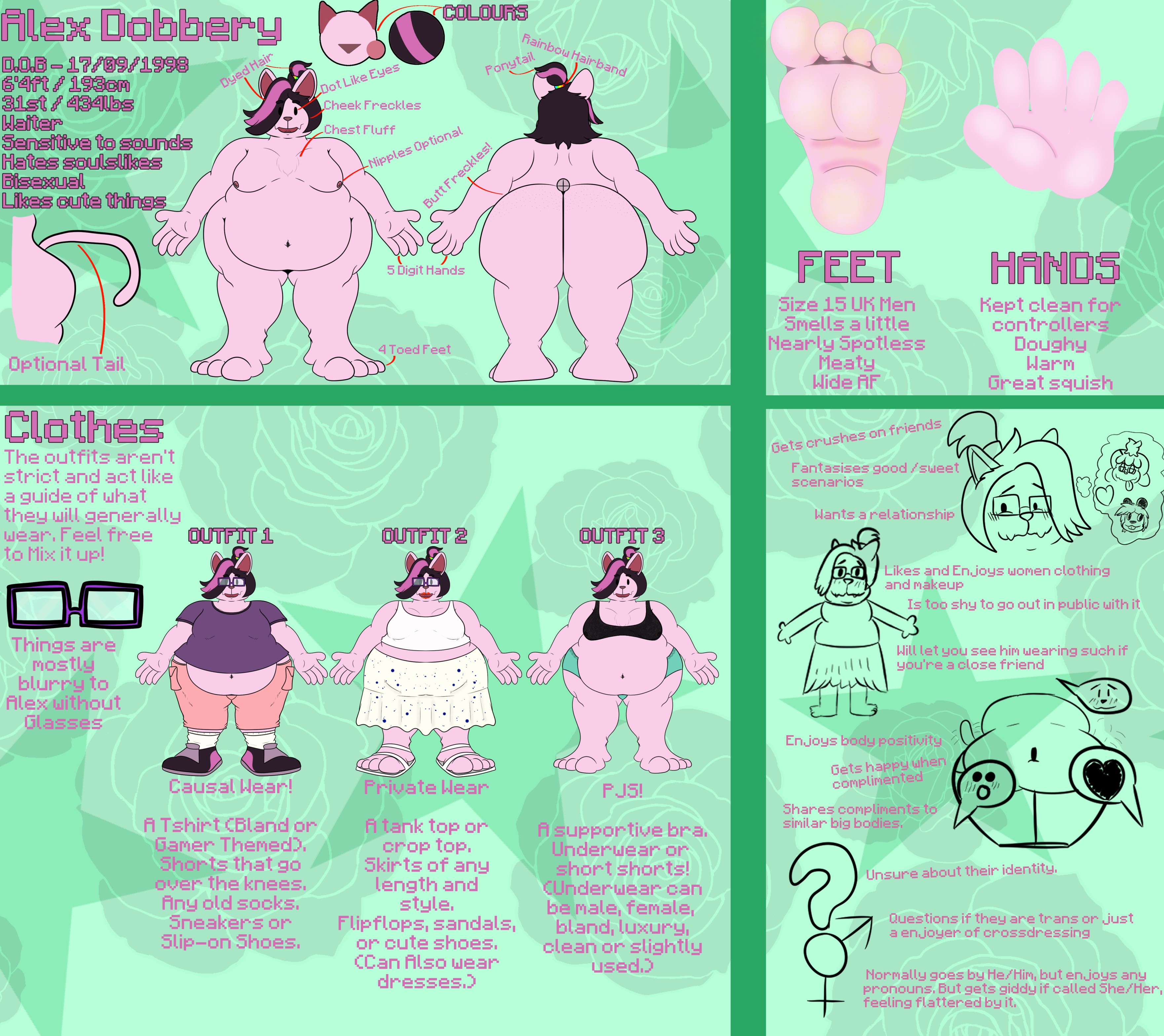 Alex Dobbery Reference Sheet (BIO IN DESC) - By @goldenacex on Itaku