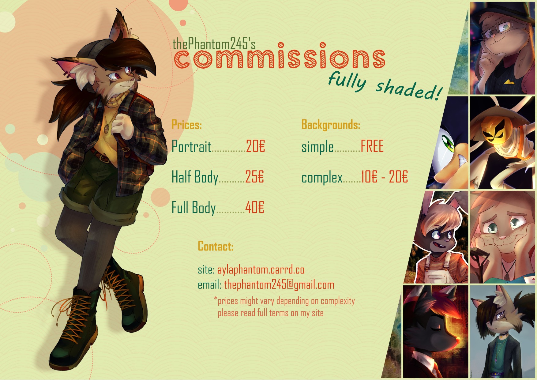 commission sheet 1 - By @thephantom245 on Itaku
