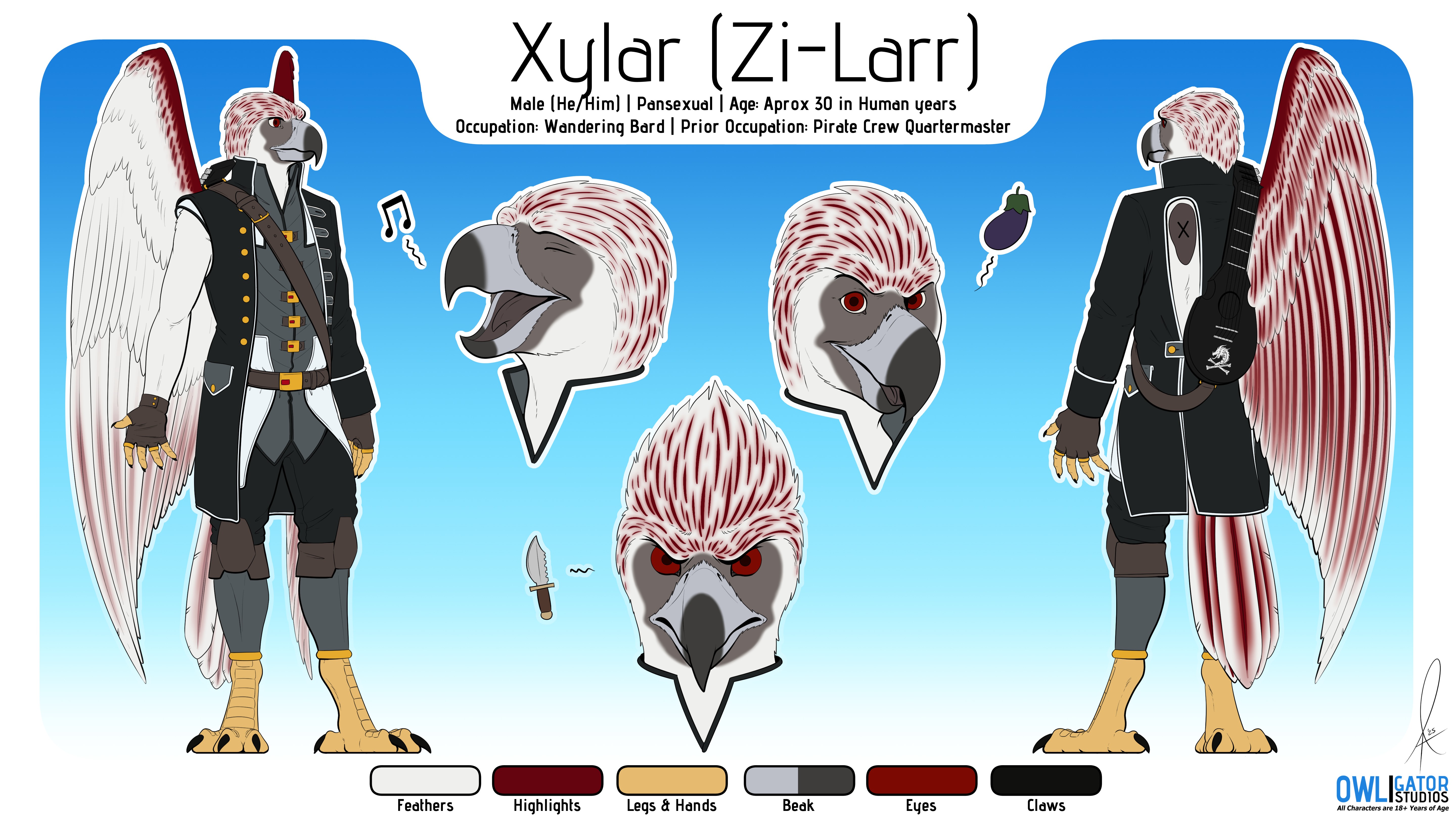Reference Sheet - Xylar - By @owligatorstudios on Itaku