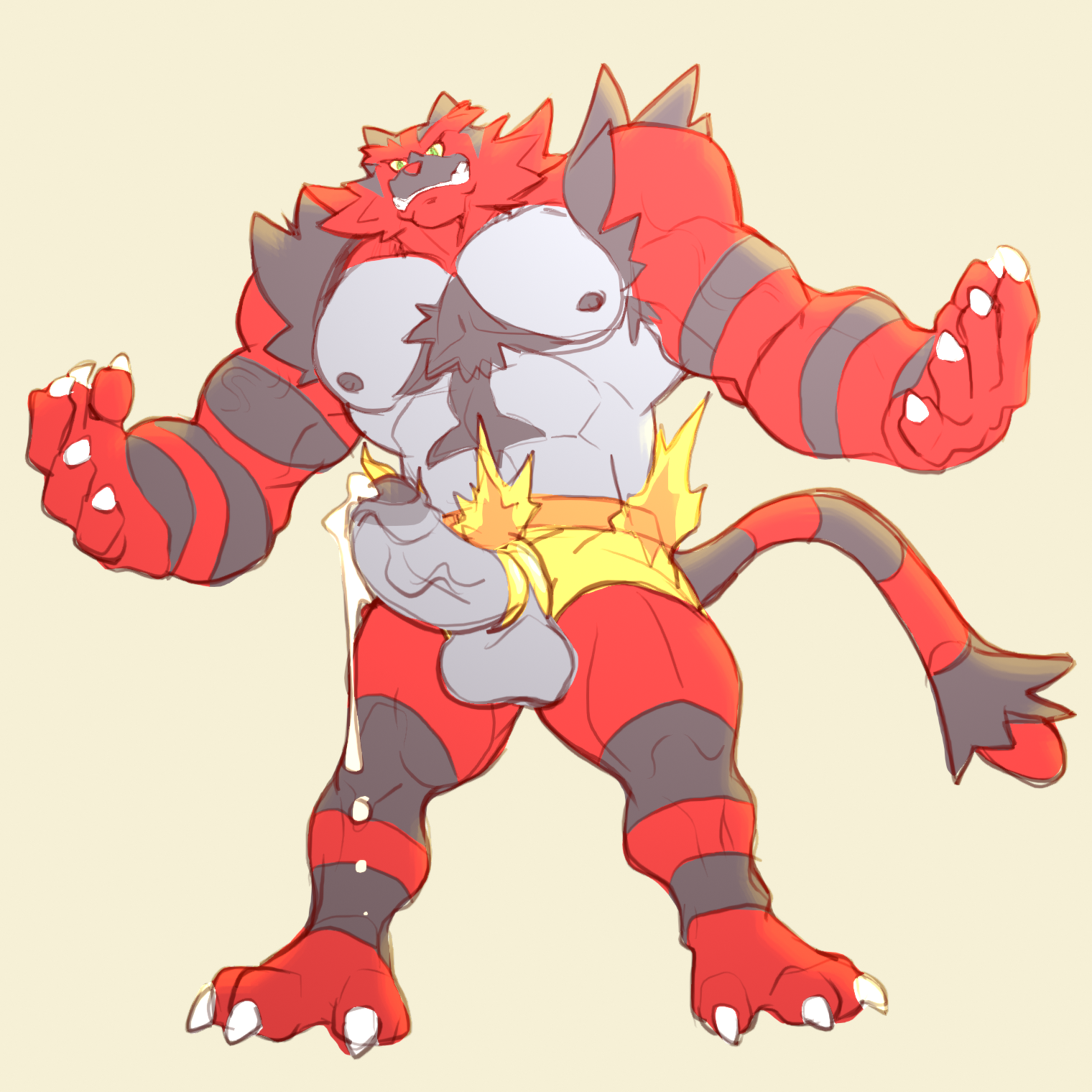 Incanroar Fiery Incineroar - By @rickleone on Itaku