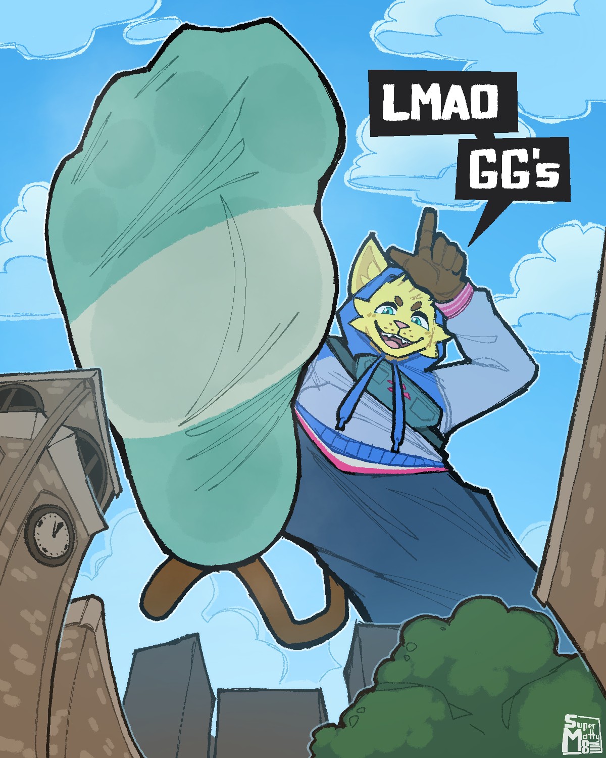 Comm for Jay - Sweat Strat (Sock) - By @supermattym8 on Itaku