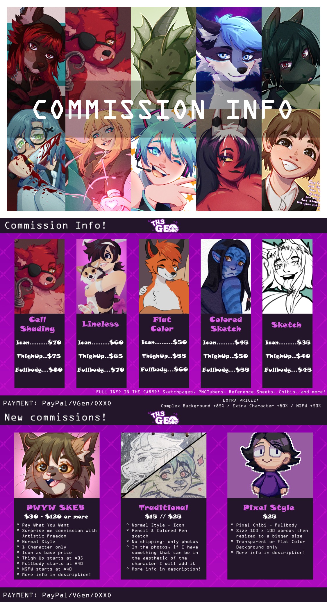 COMMISSION INFO - By @th3geo on Itaku