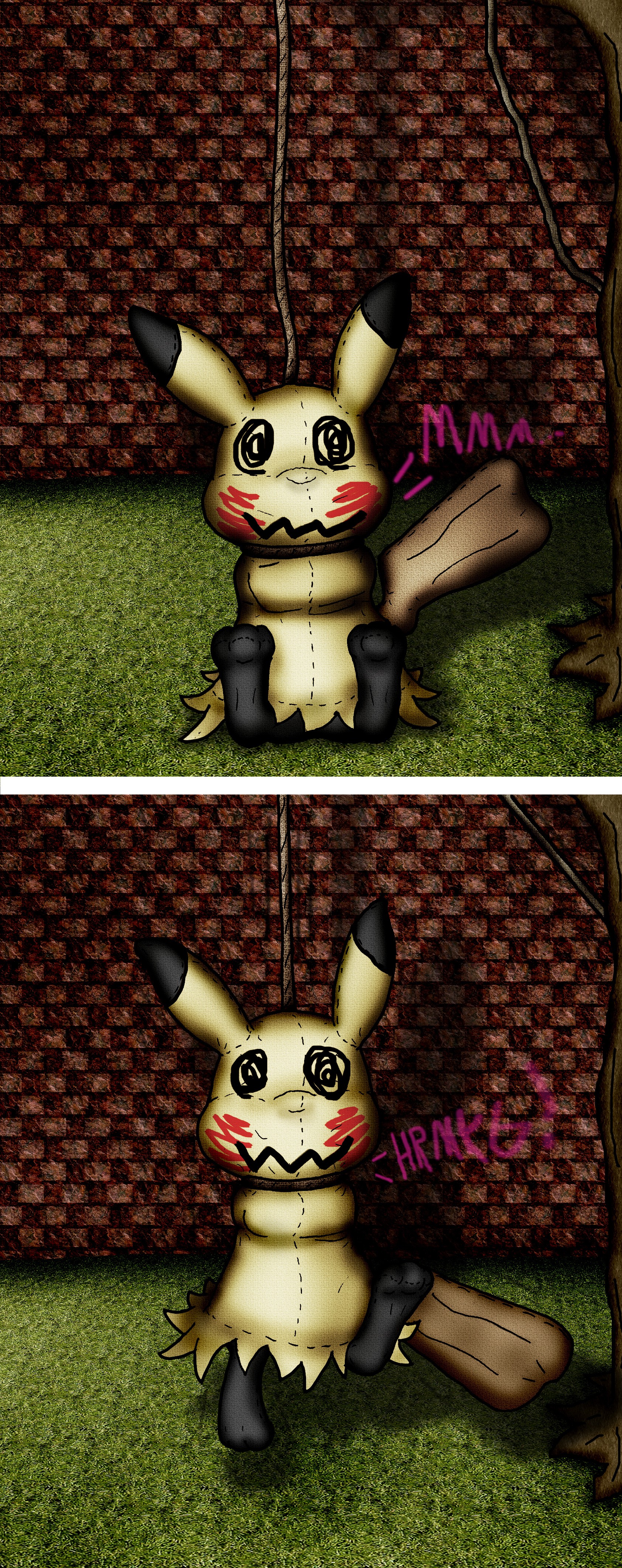 Hanging up the “Mimikyu Decoration” - By @unownace on Itaku