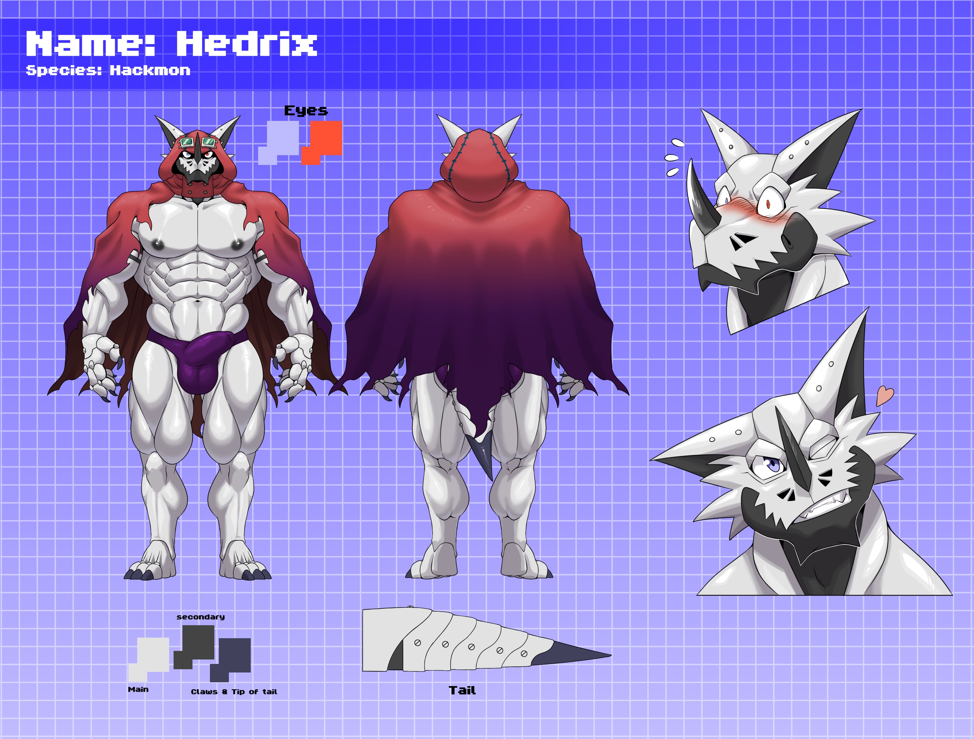Hedrix Hackmon Ref Sheet [Clothes] - By @blein on Itaku