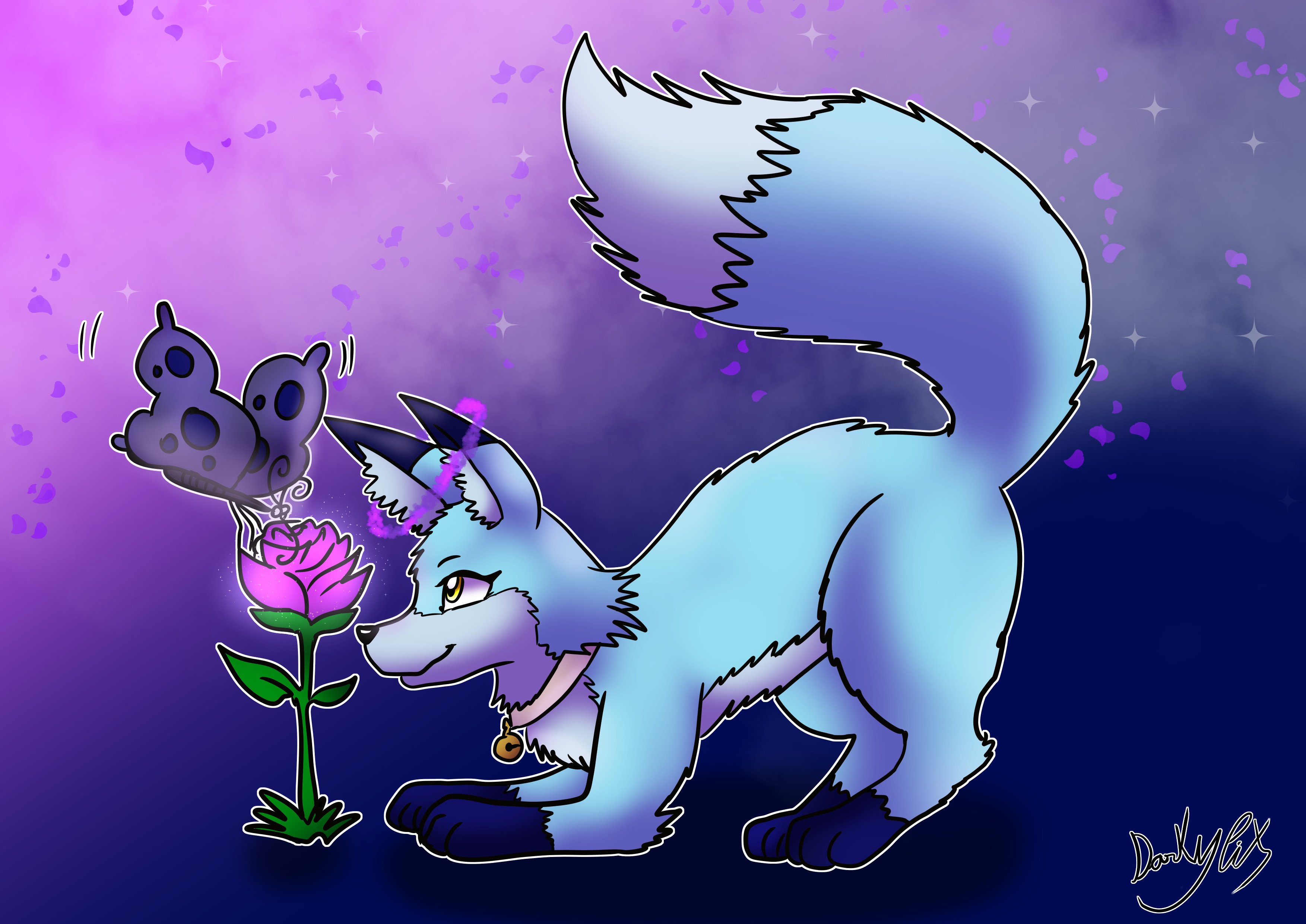 Artfight 2025 #4 Cute Blue Foxy - By @darkwolfknight98 on Itaku