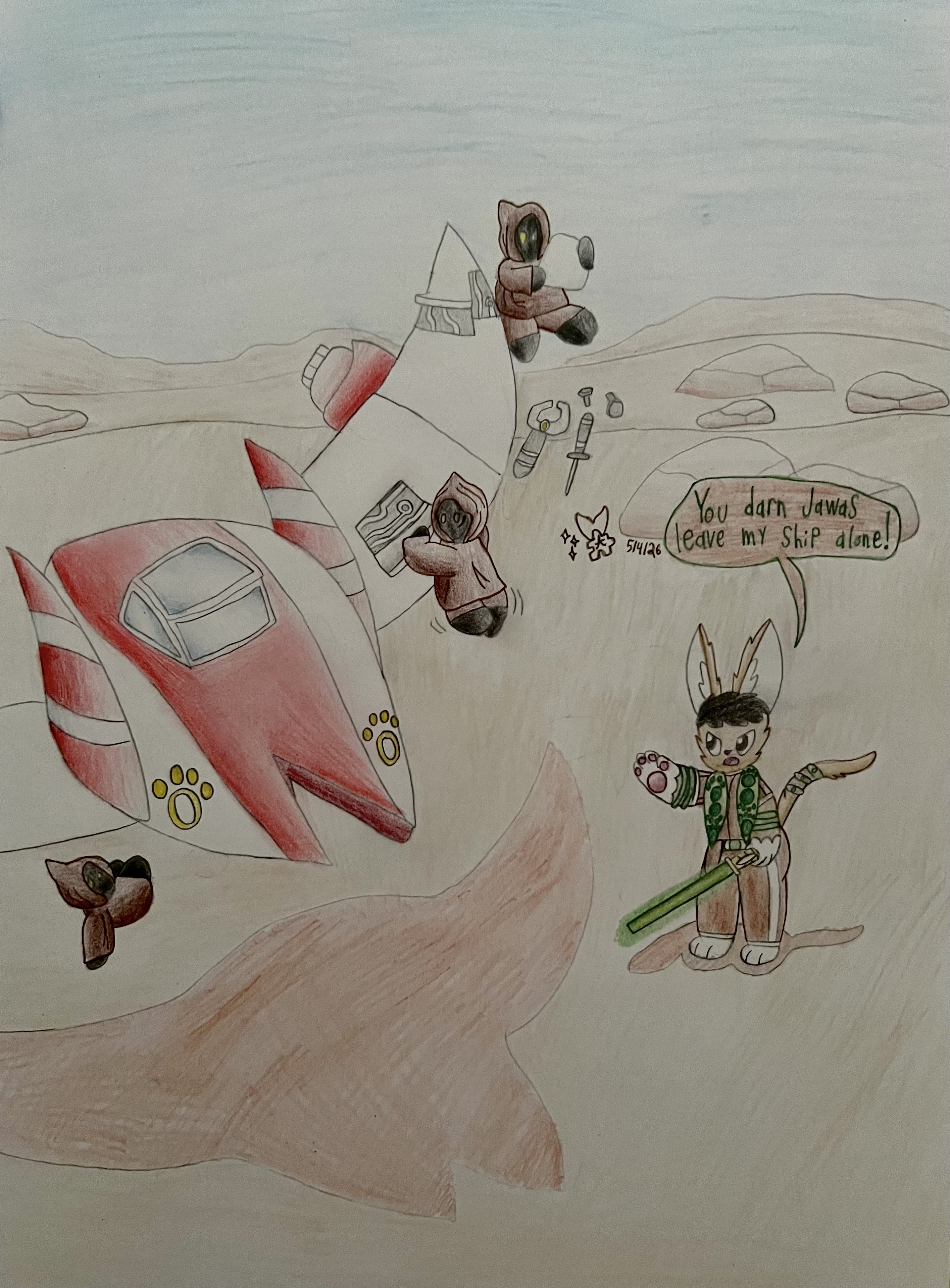 Arty and the Jawas - By @shriff-arty on Itaku