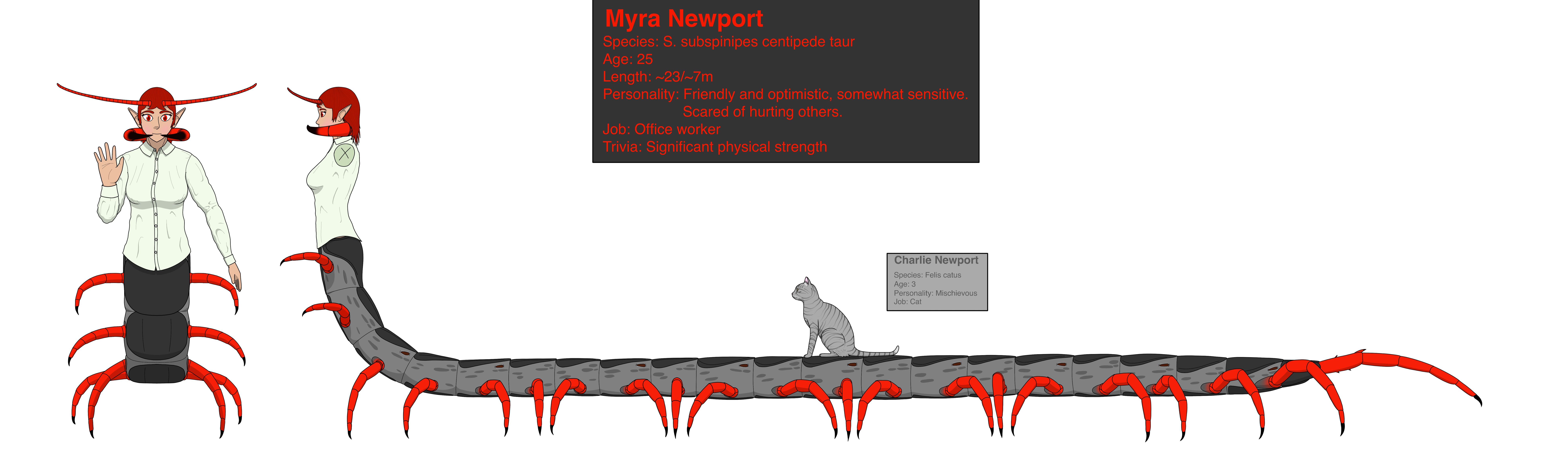 Myra Ref Sheet (work clothes) - By @obsidiancakes on Itaku