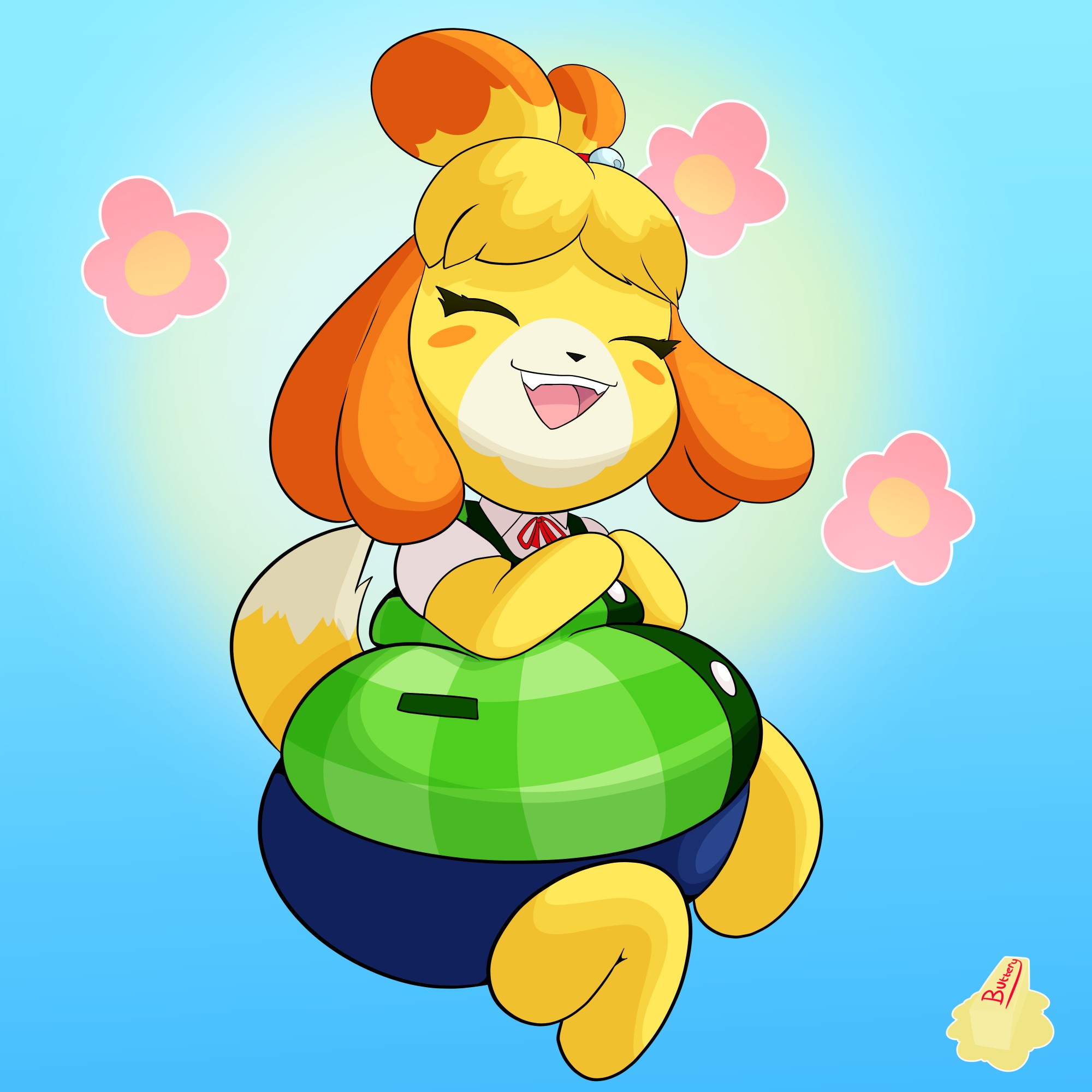 Isabelle but Chubby - By @buttery on Itaku
