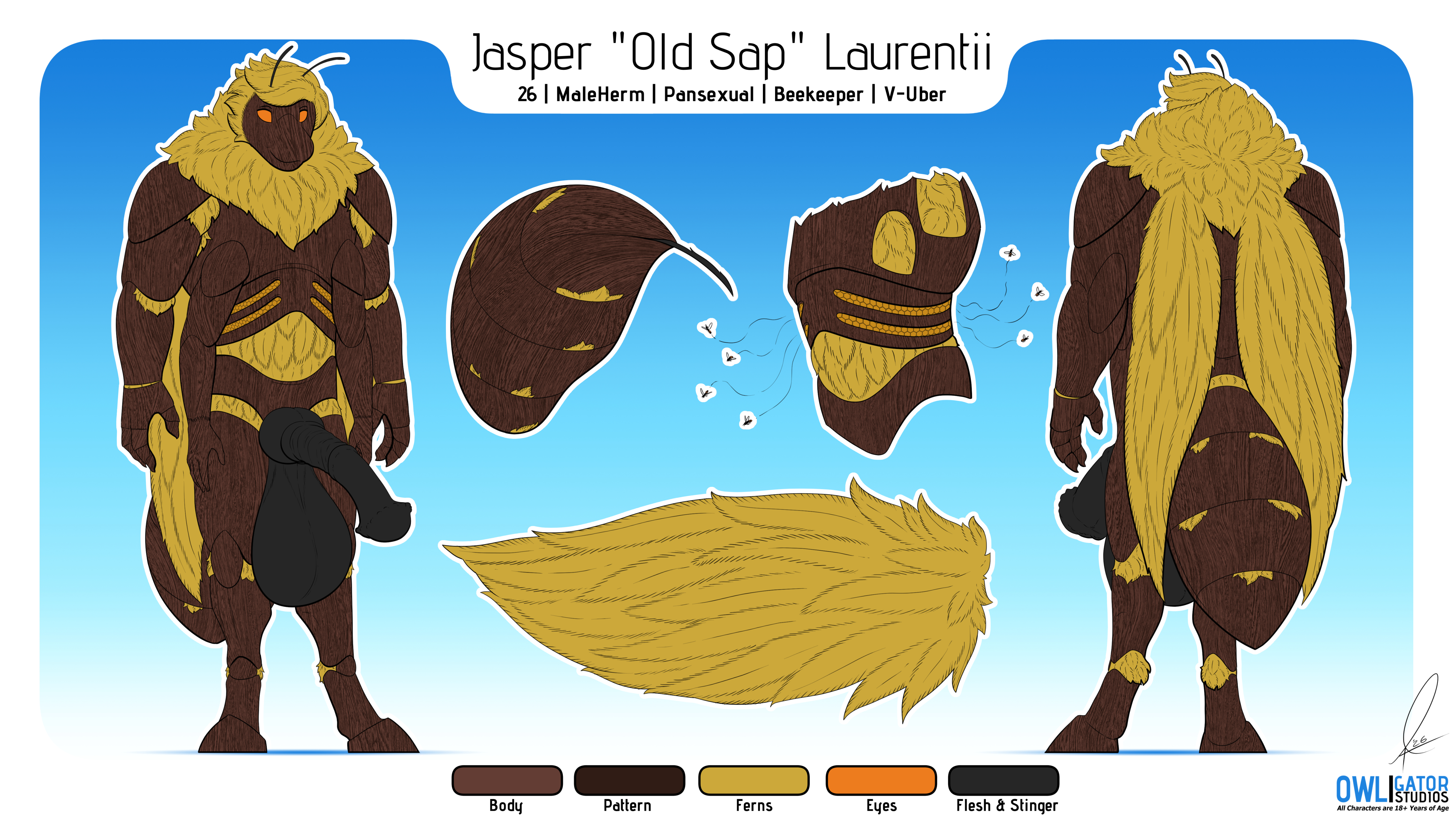 Reference Sheet - Jasper - By @owligatorstudios on Itaku