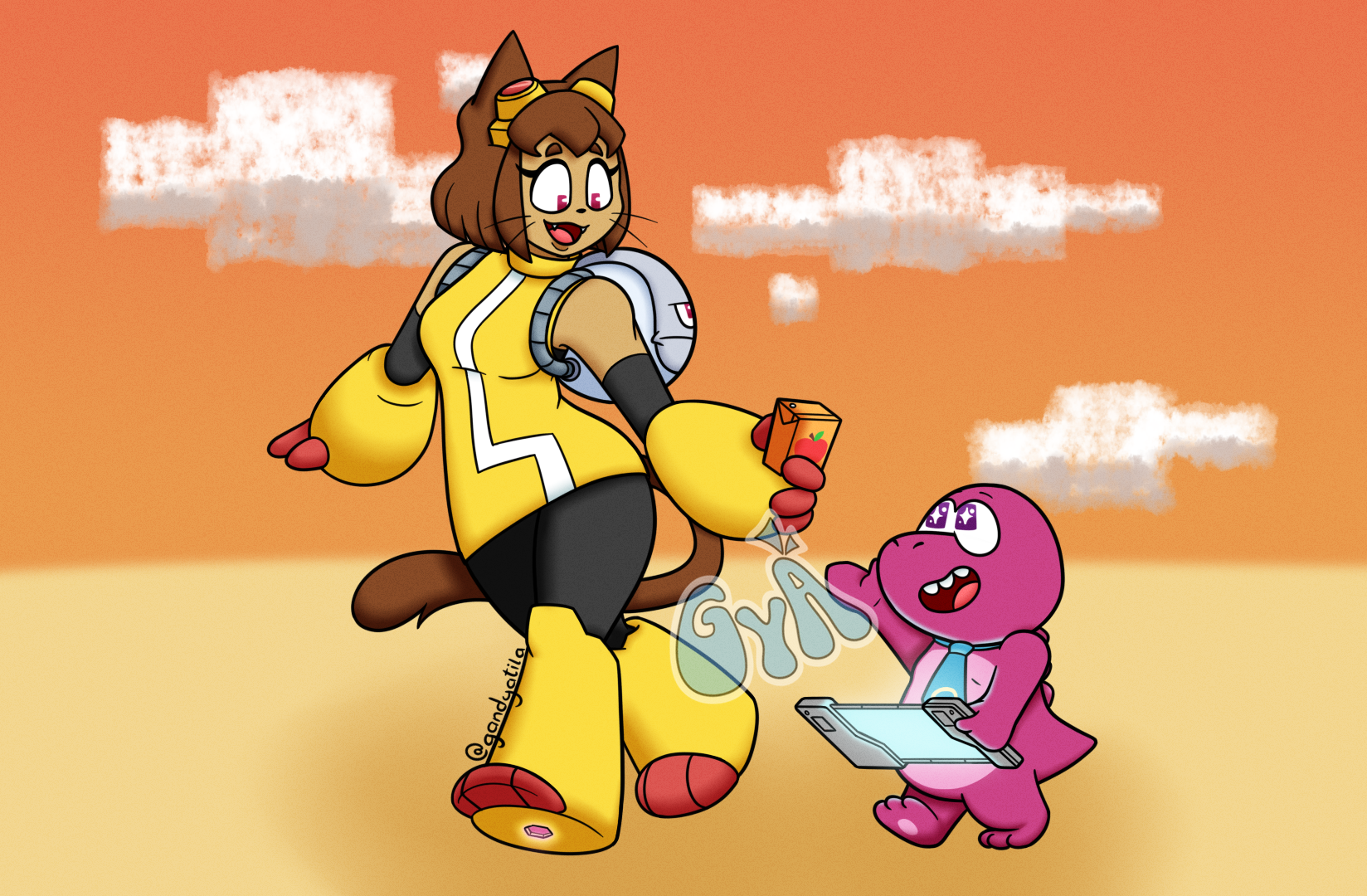 Kit Gobbles and Kaboodle from Gameoverse - By @gandyatila on Itaku