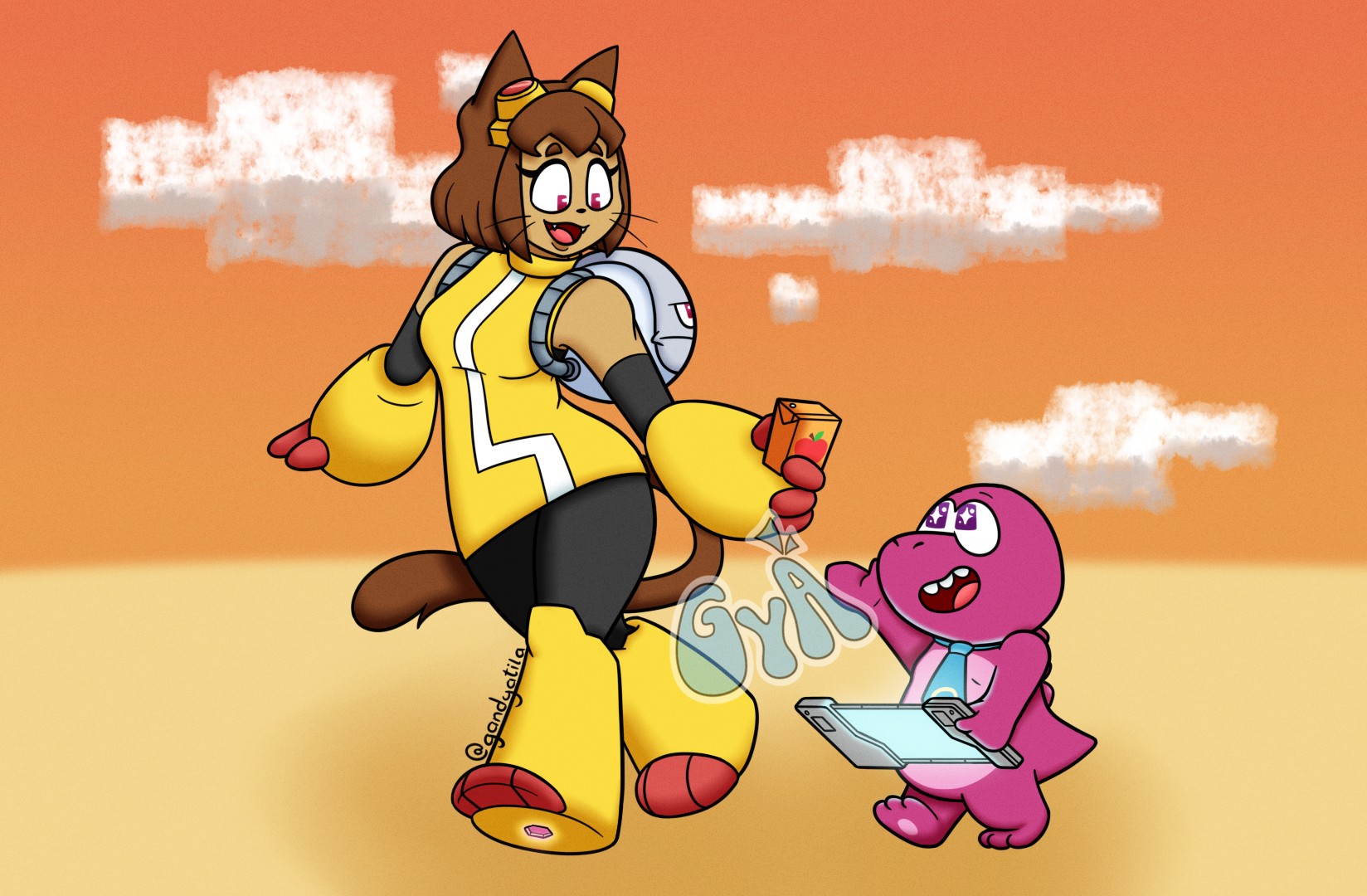 Kit Gobbles and Kaboodle from Gameoverse - By @gandyatila on Itaku