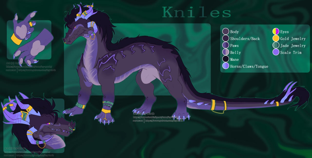 Kniles Reference Sheet - By @icymarth on Itaku