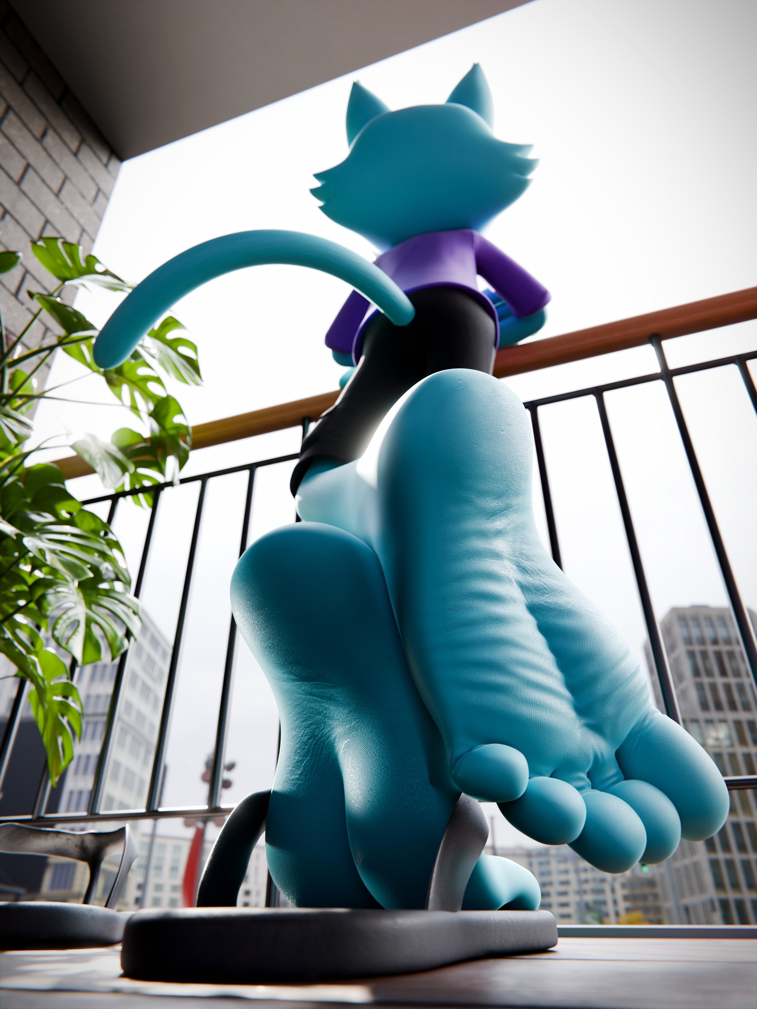 [3D] Leo's Balcony - By @feetymcfoot on Itaku
