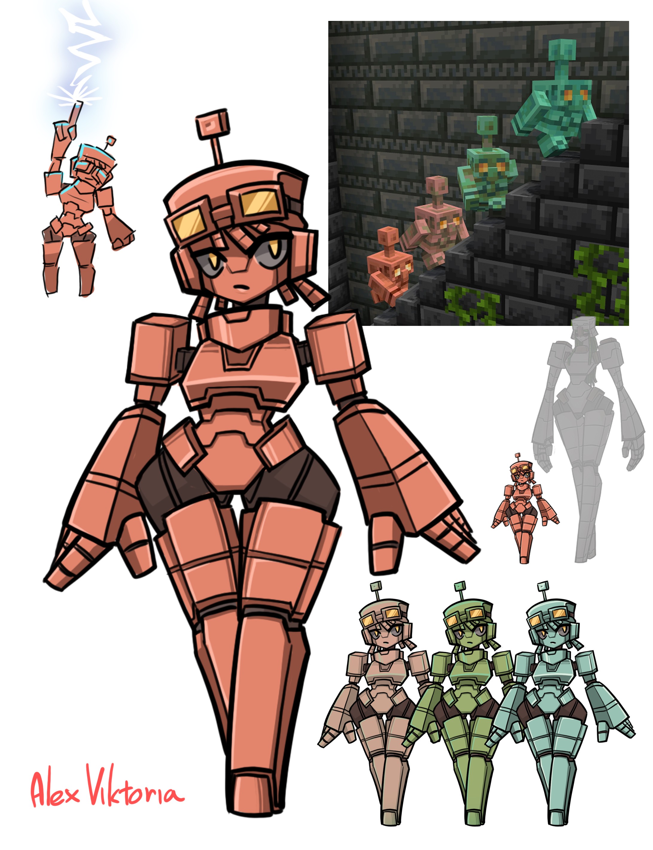 Copper Golem - By @alexviktoria on Itaku