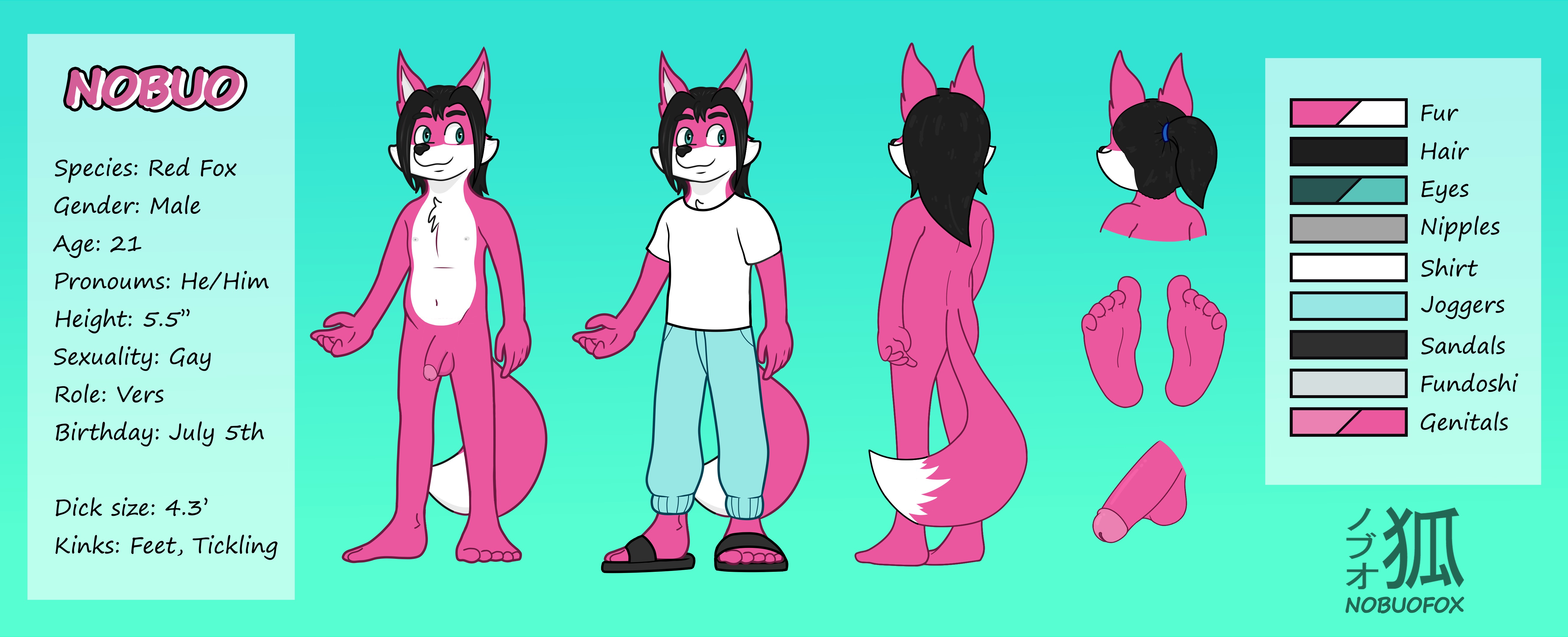 Nobuo reference sheet (NSFW) - By @octofurrocl on Itaku