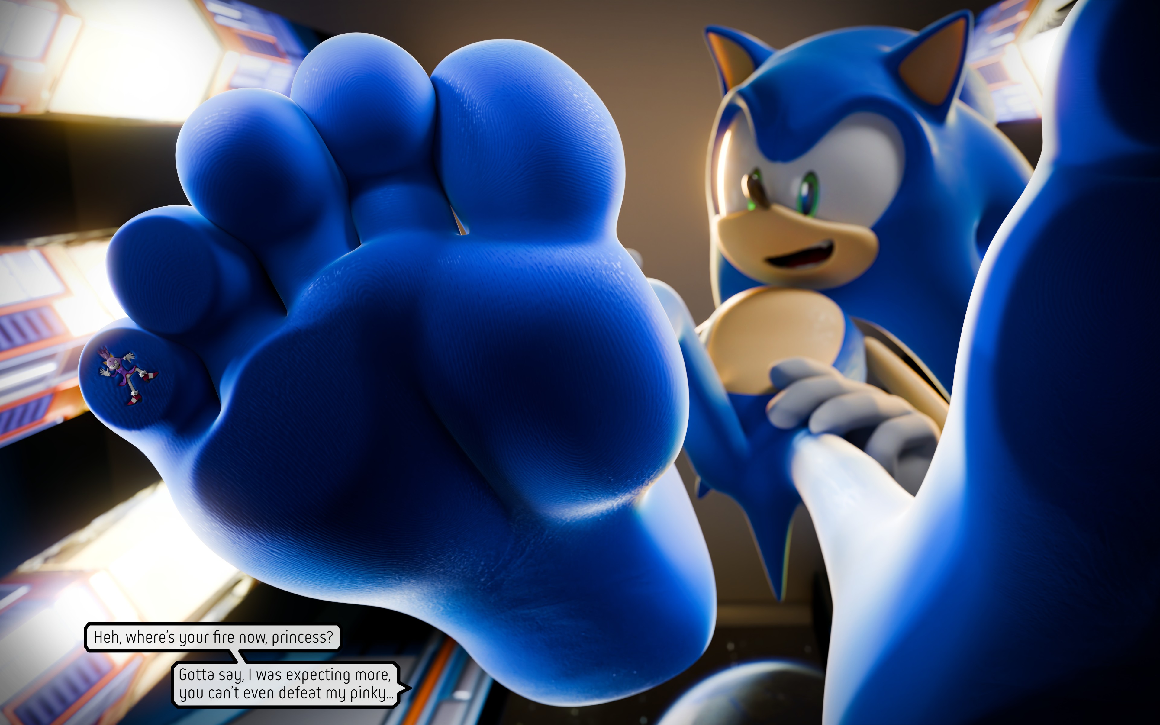 [3D] Sonic Vs Blaze? 1 - By @feetymcfoot on Itaku