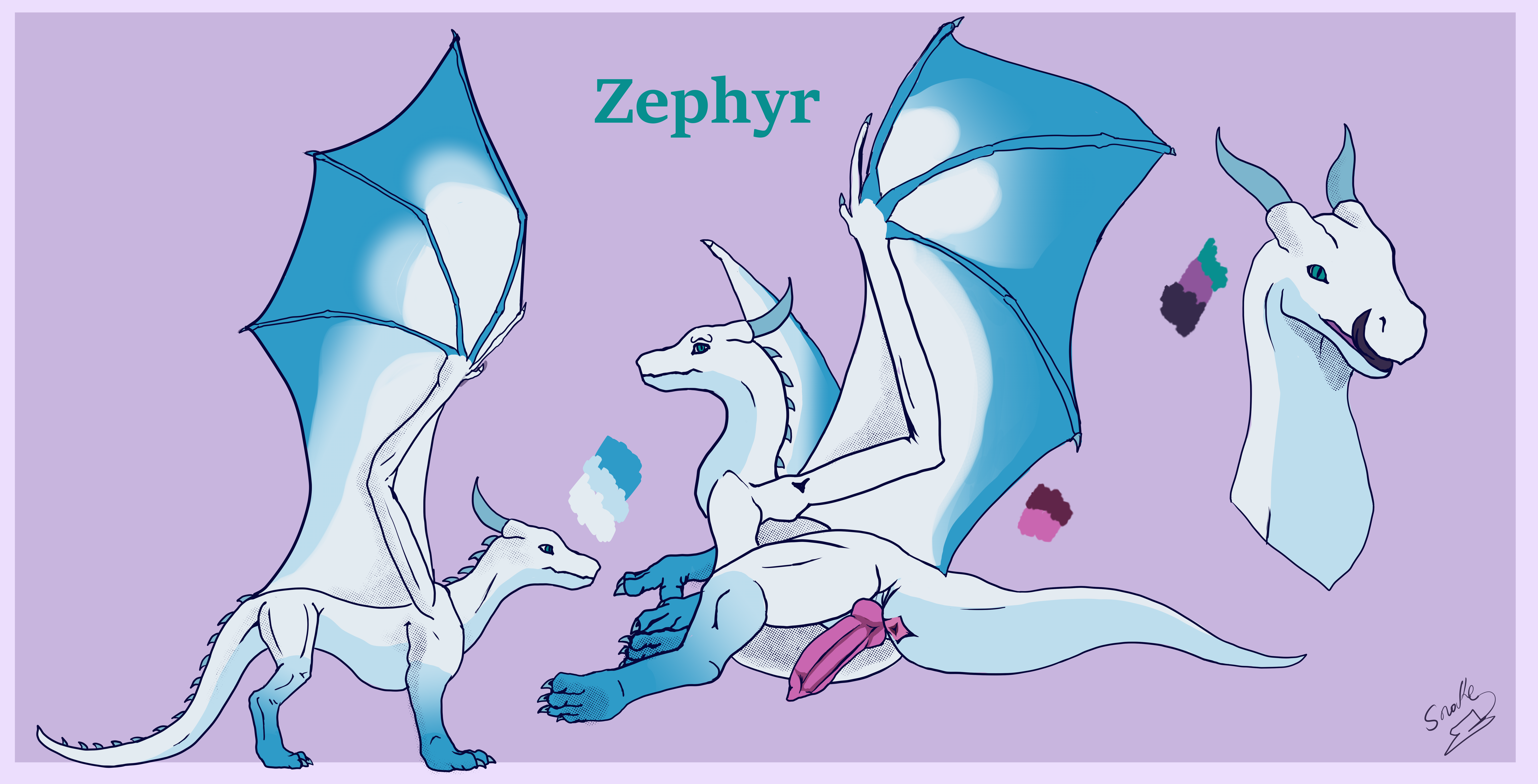 Zephyr Ref sheet [comm] - By @a_snake_with_hat on Itaku