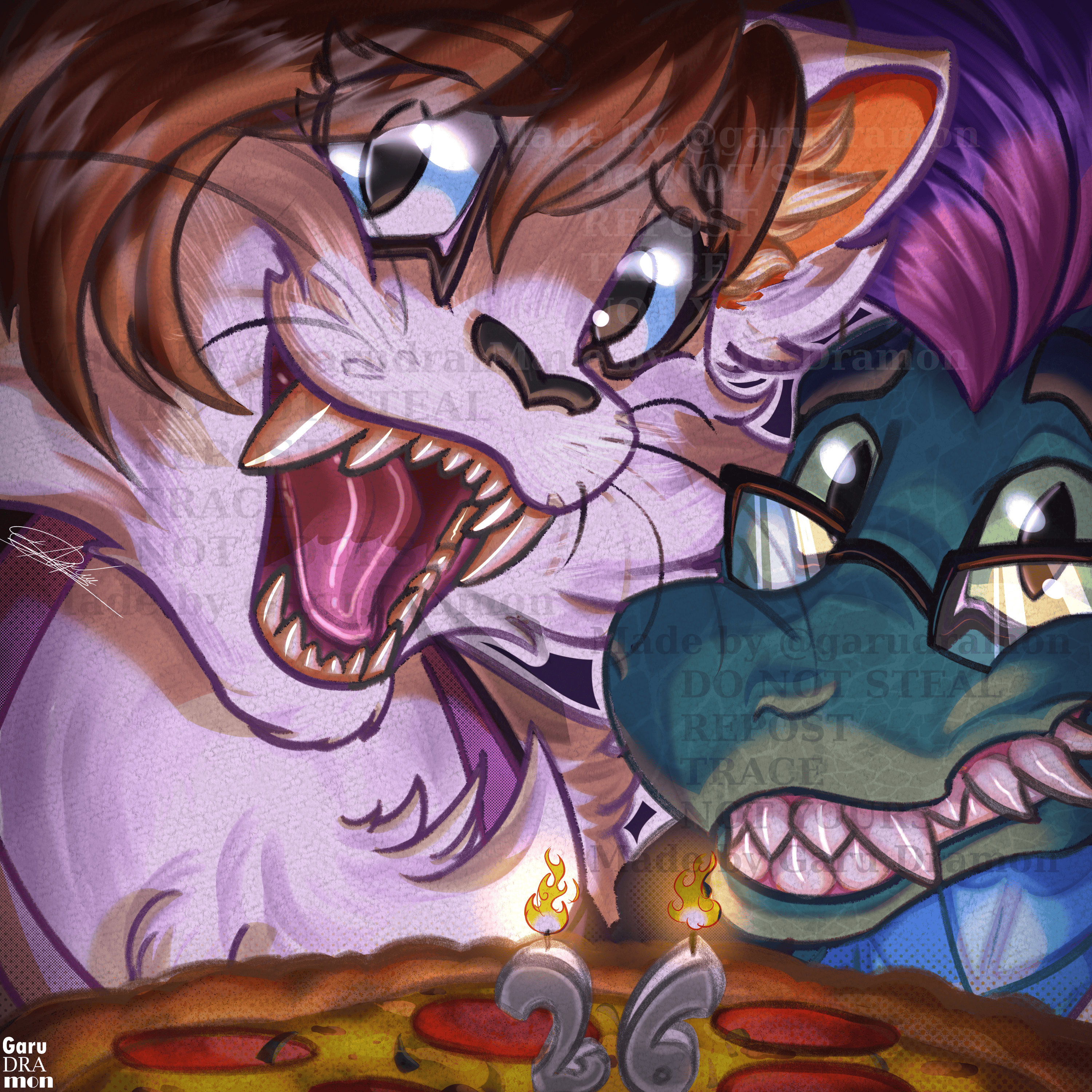 Gift Art for Travi's Birthday!! (Clean version) - By @garudramon on Itaku