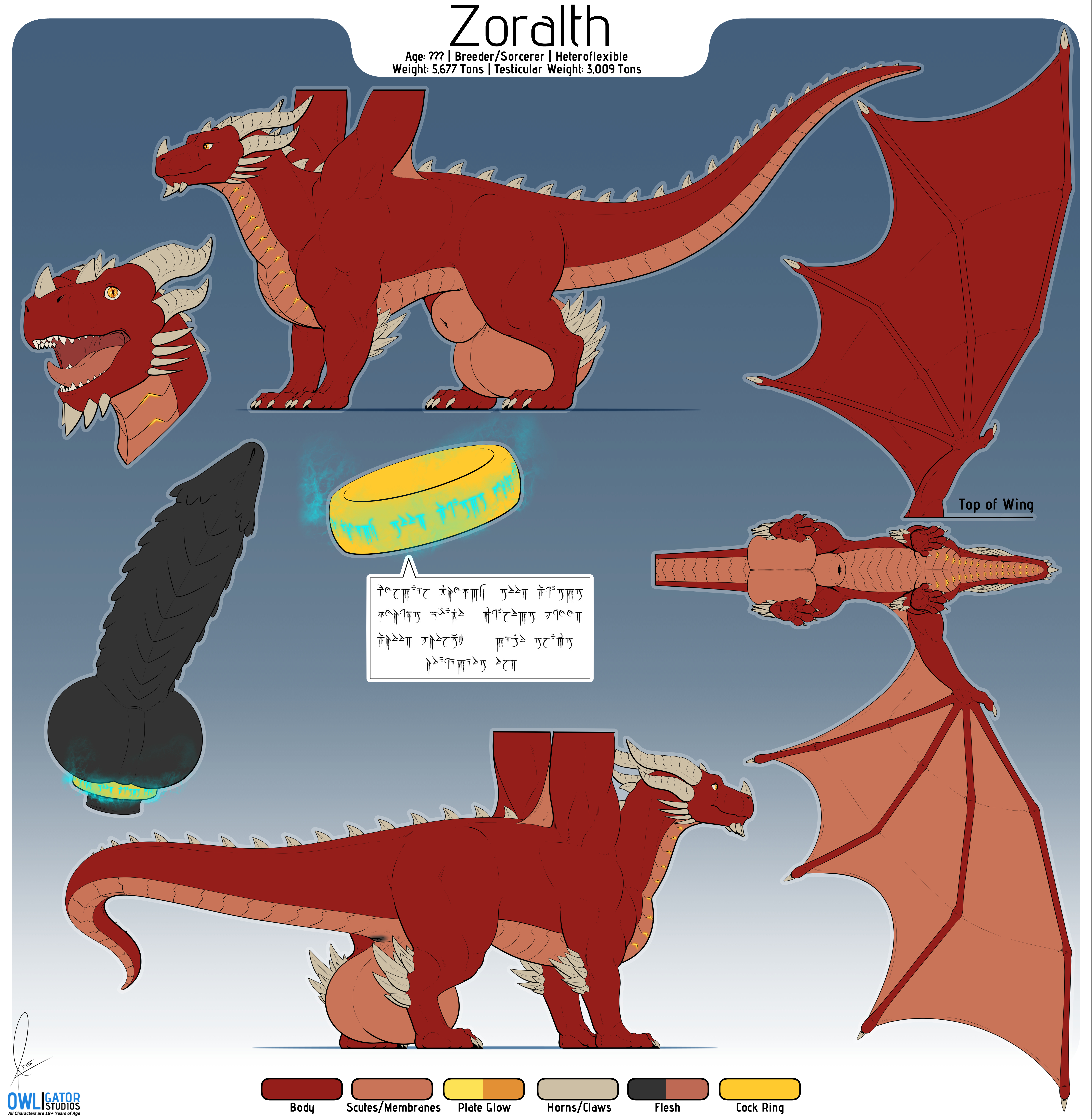 Reference Sheet - Zoralth - By @owligatorstudios on Itaku