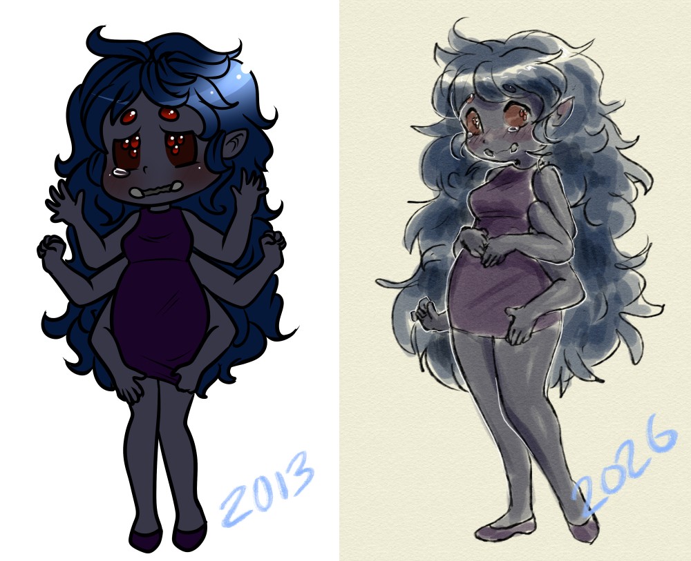 Old OC redraw - By @saucy on Itaku