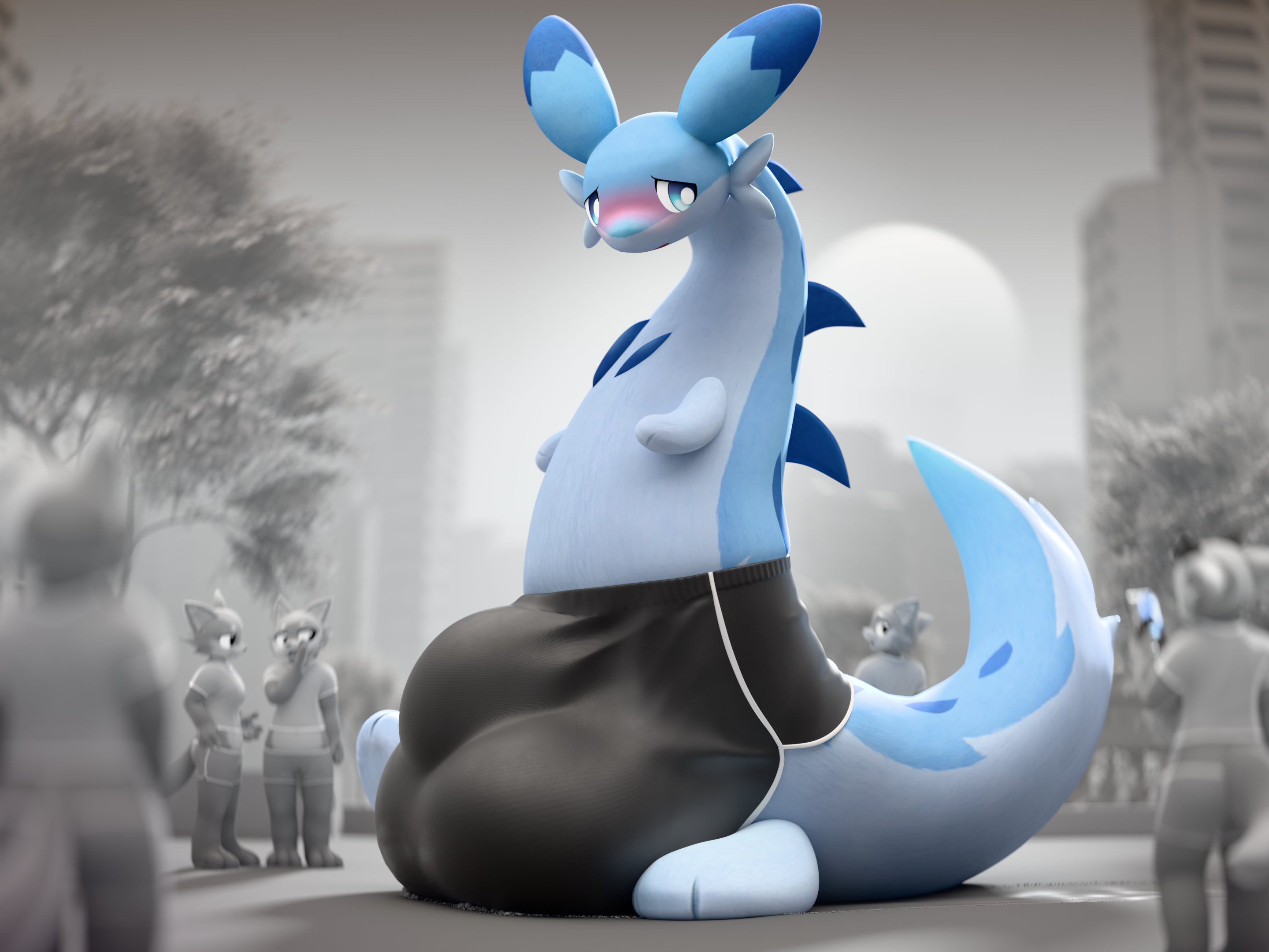 chillet in public - By @dvorakir on Itaku