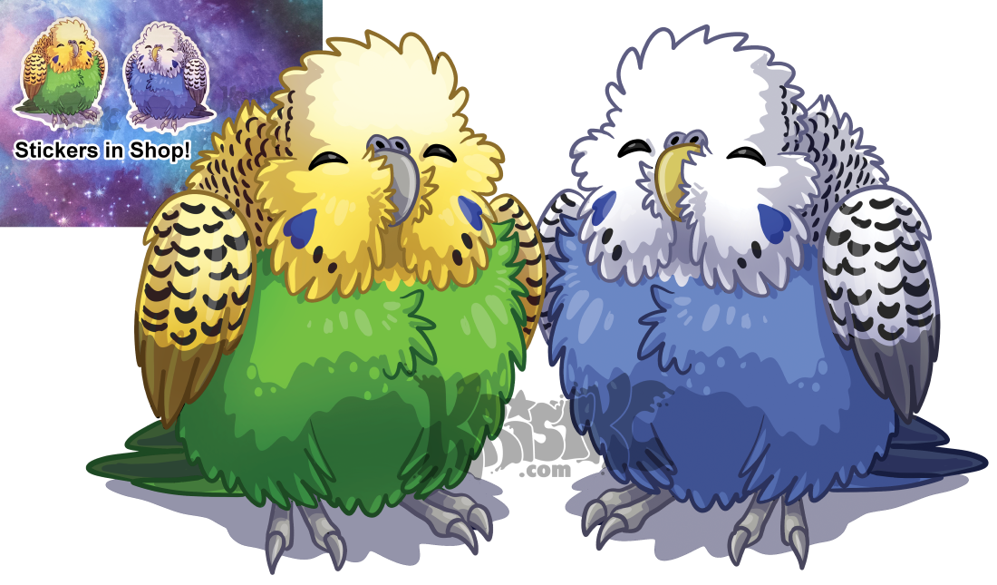 Budgie Borb Stickers - By @kristkc on Itaku