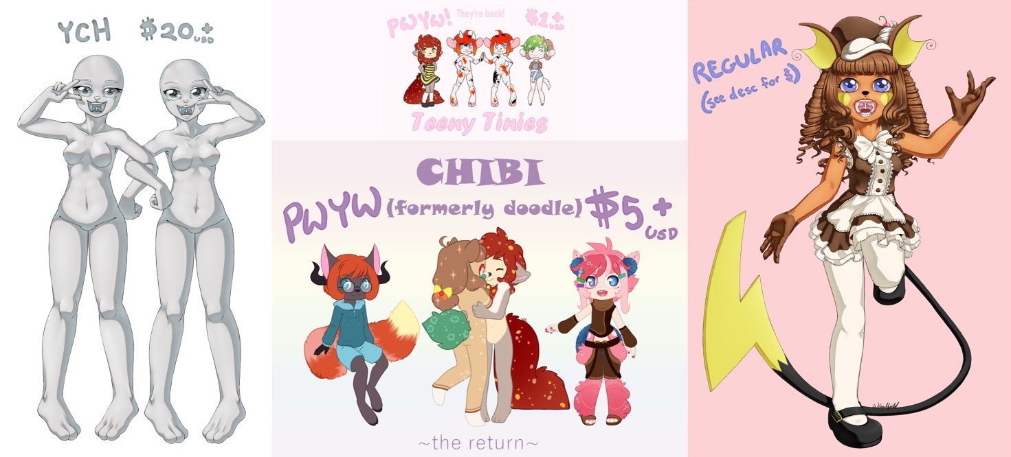 Commissions OPEN - By @straille on Itaku