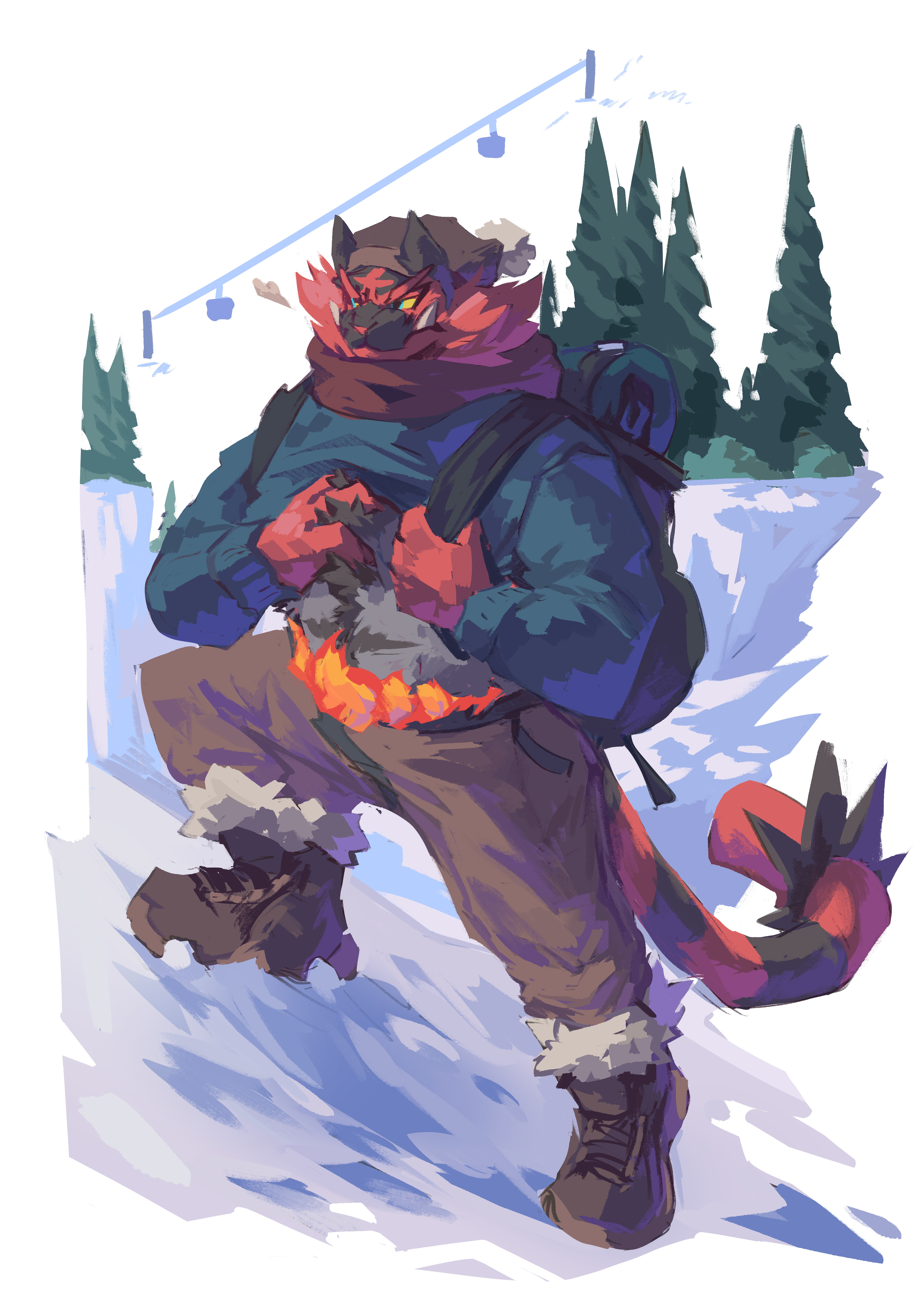 Incanroar incineroar mountain - By @babanasaur on Itaku