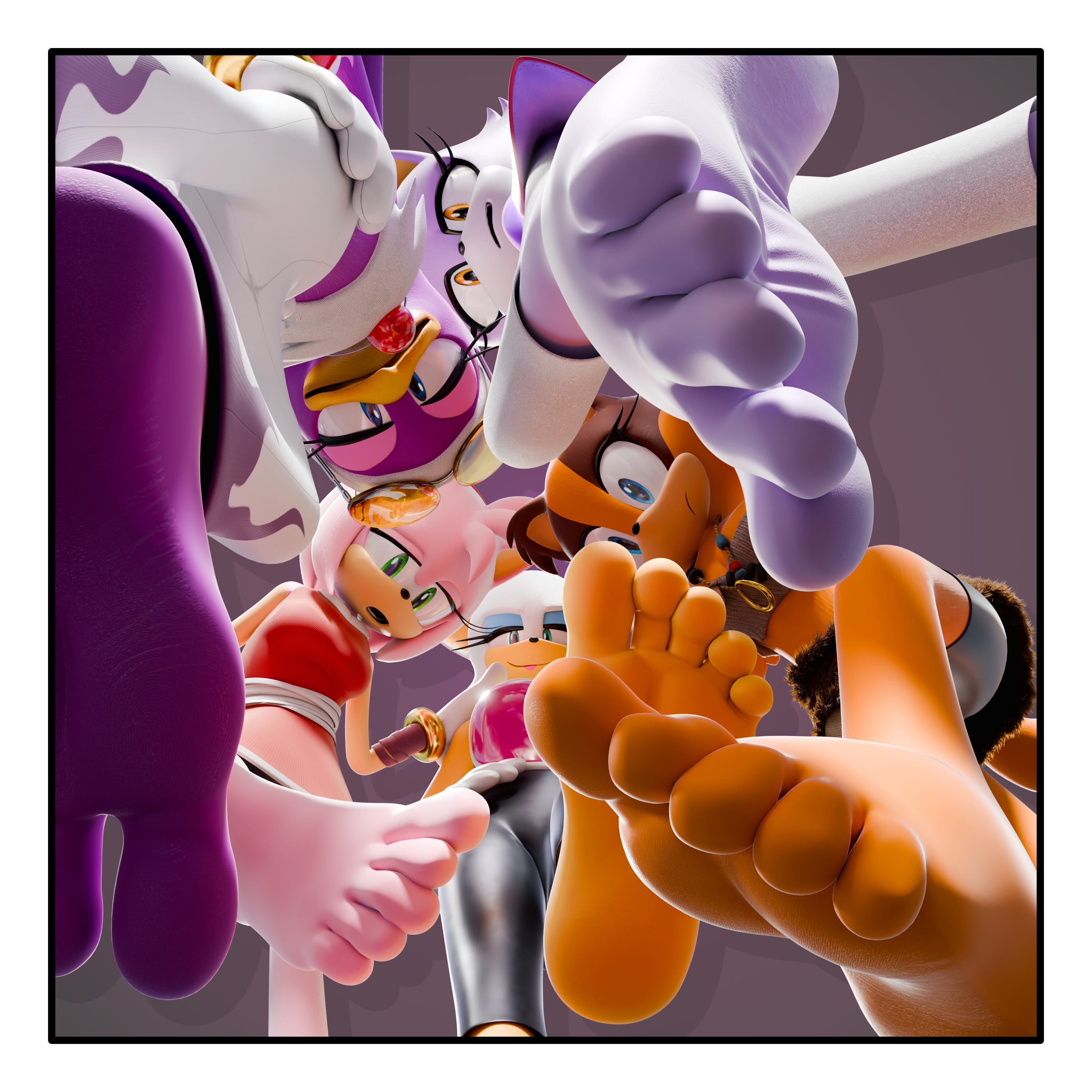 [3D] Under the ladies - By @feetymcfoot on Itaku