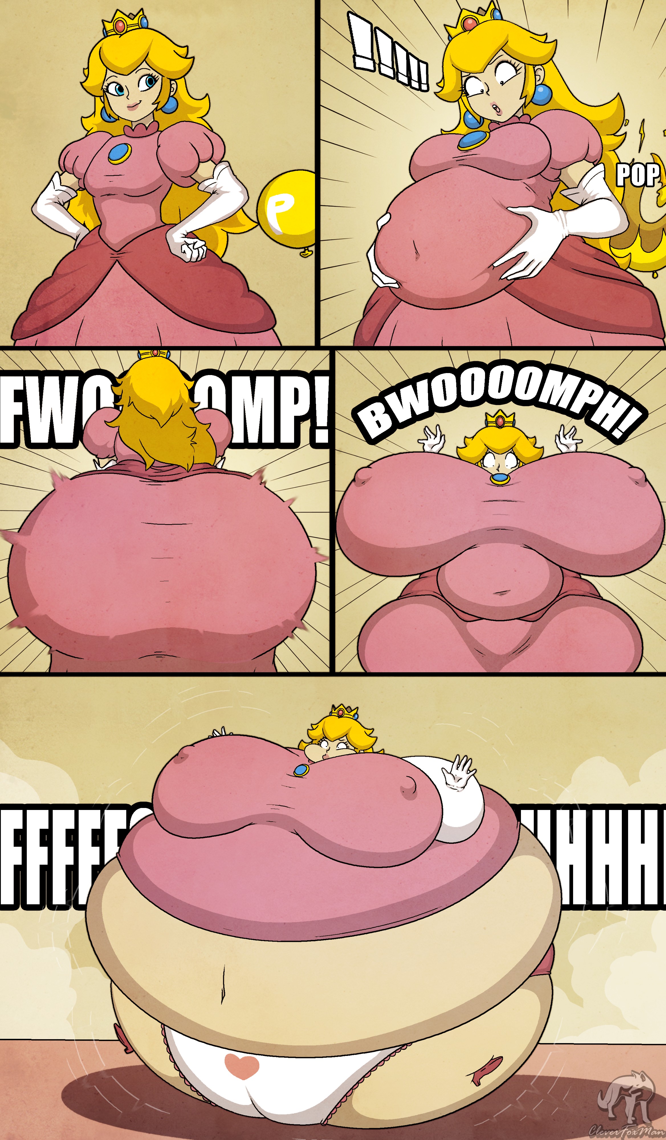 Peach P Balloon Inflation - By @cleverfoxman on Itaku