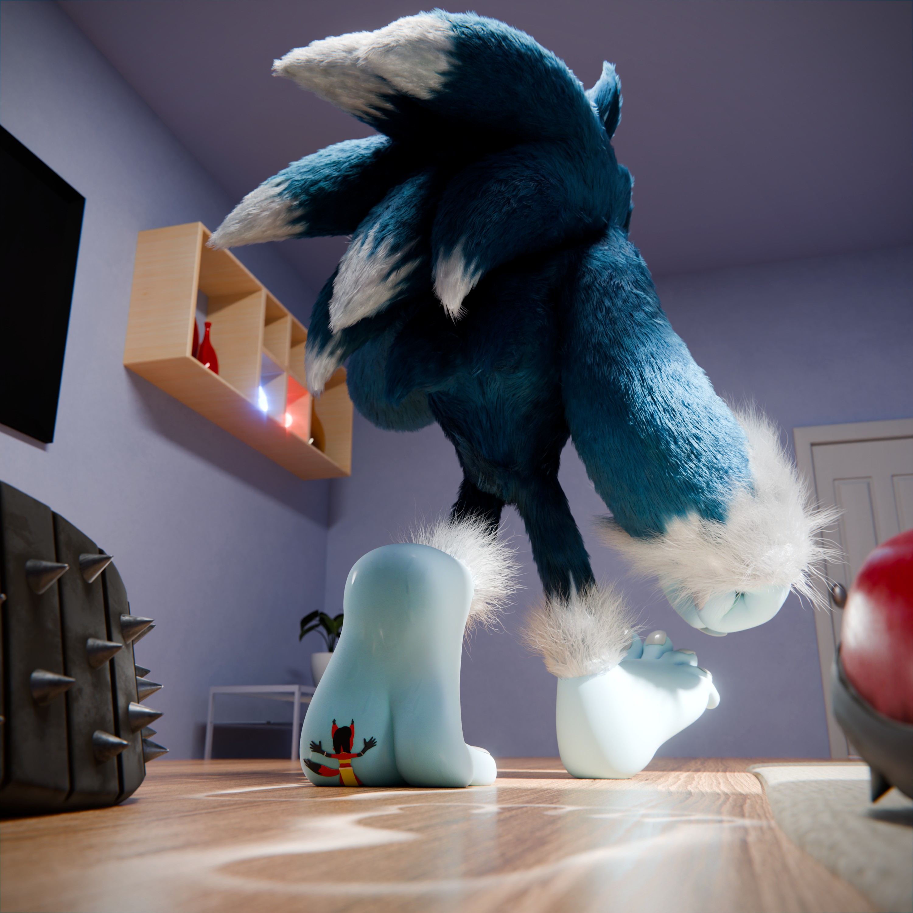 [3D] Sweaty Werehog Steps - By @feetymcfoot on Itaku