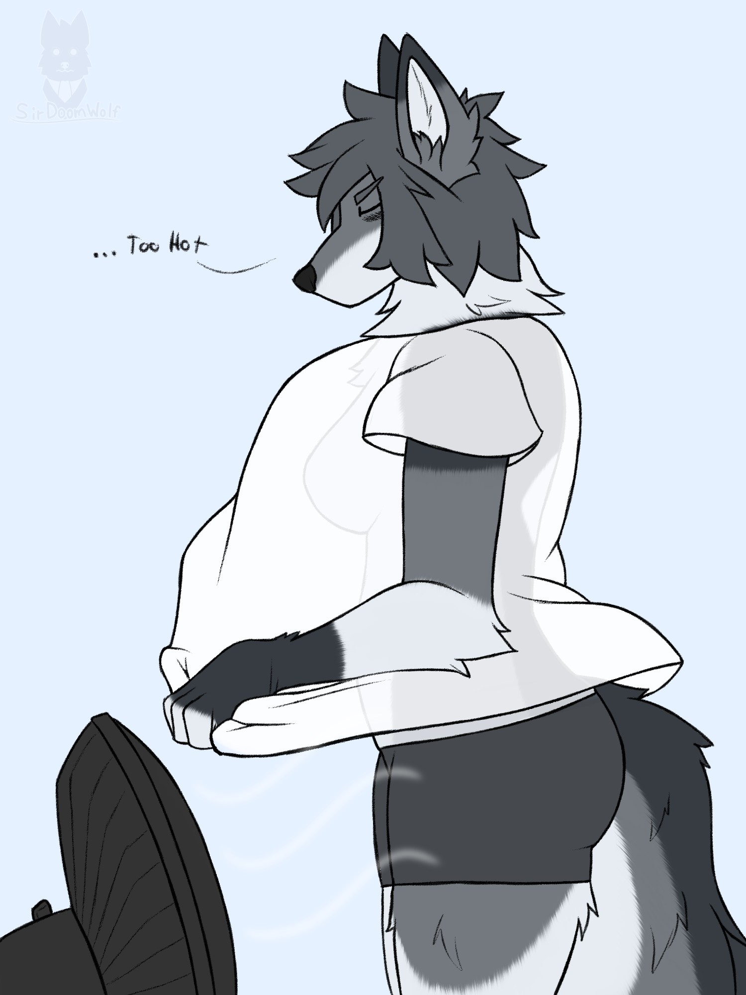 Some days its too dang hot for me. - By @sirdoomwolf on Itaku